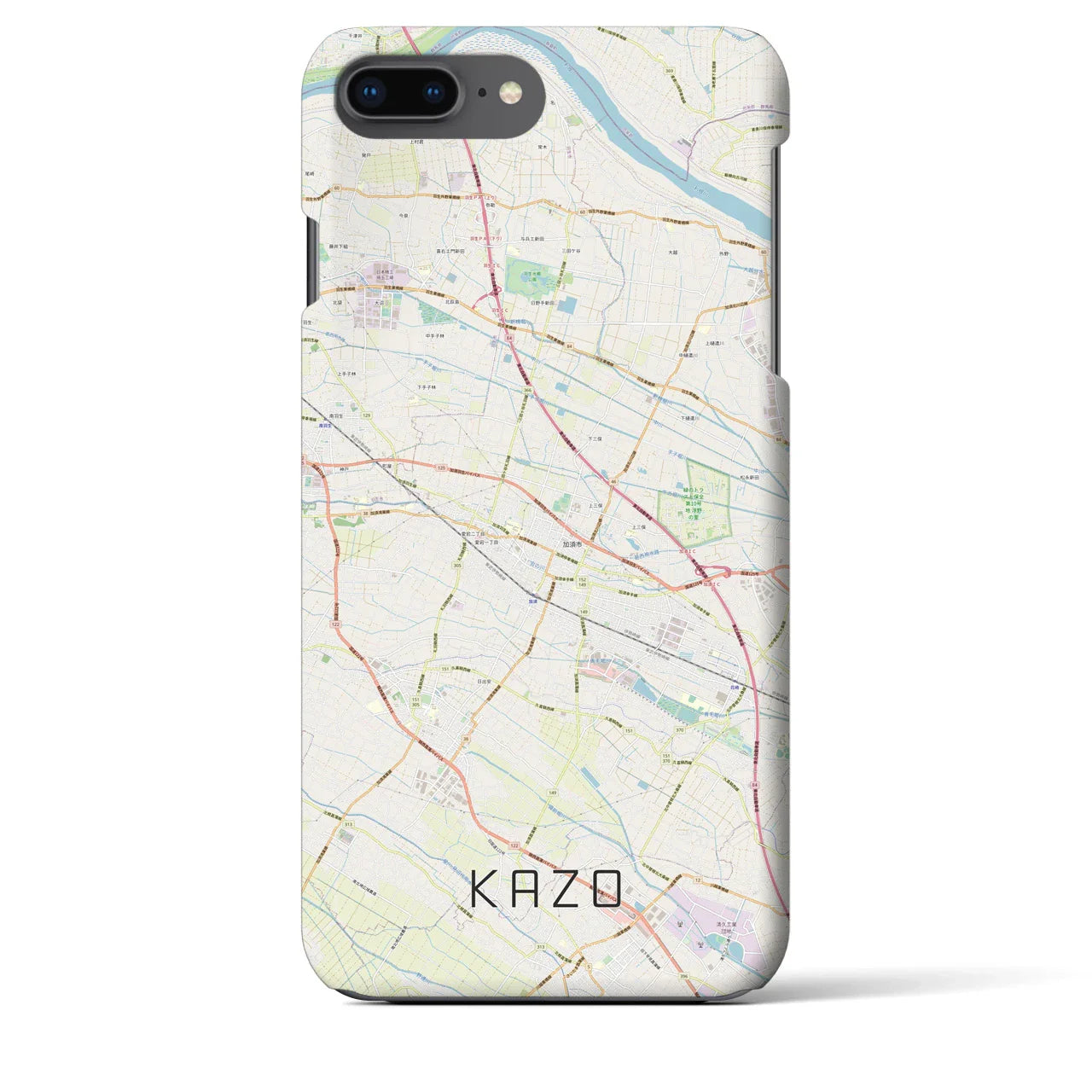 【加須(埼玉県)】地図柄iPhoneケース(バックカバータイプ)