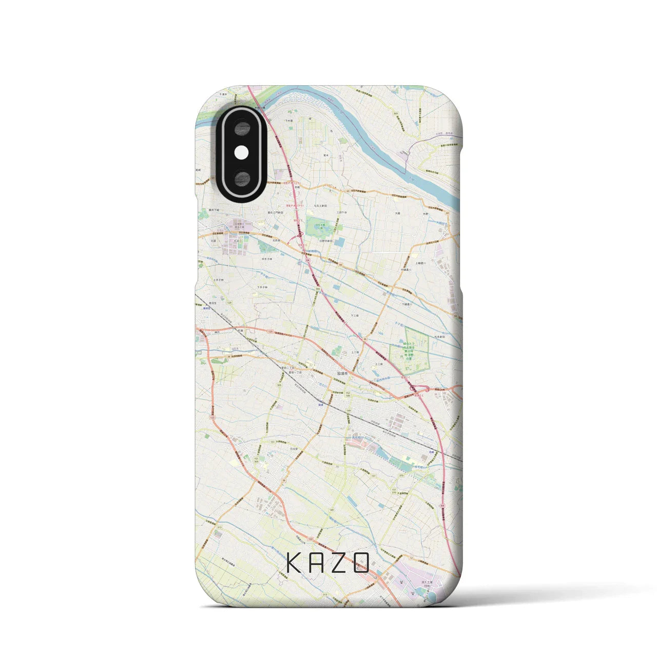 【加須(埼玉県)】地図柄iPhoneケース(バックカバータイプ)