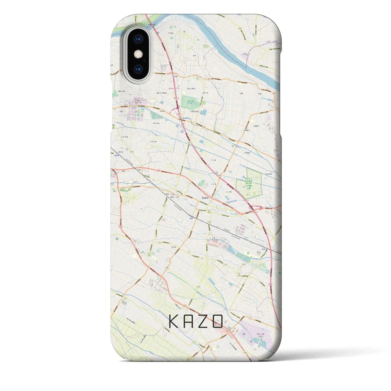 【加須(埼玉県)】地図柄iPhoneケース(バックカバータイプ)