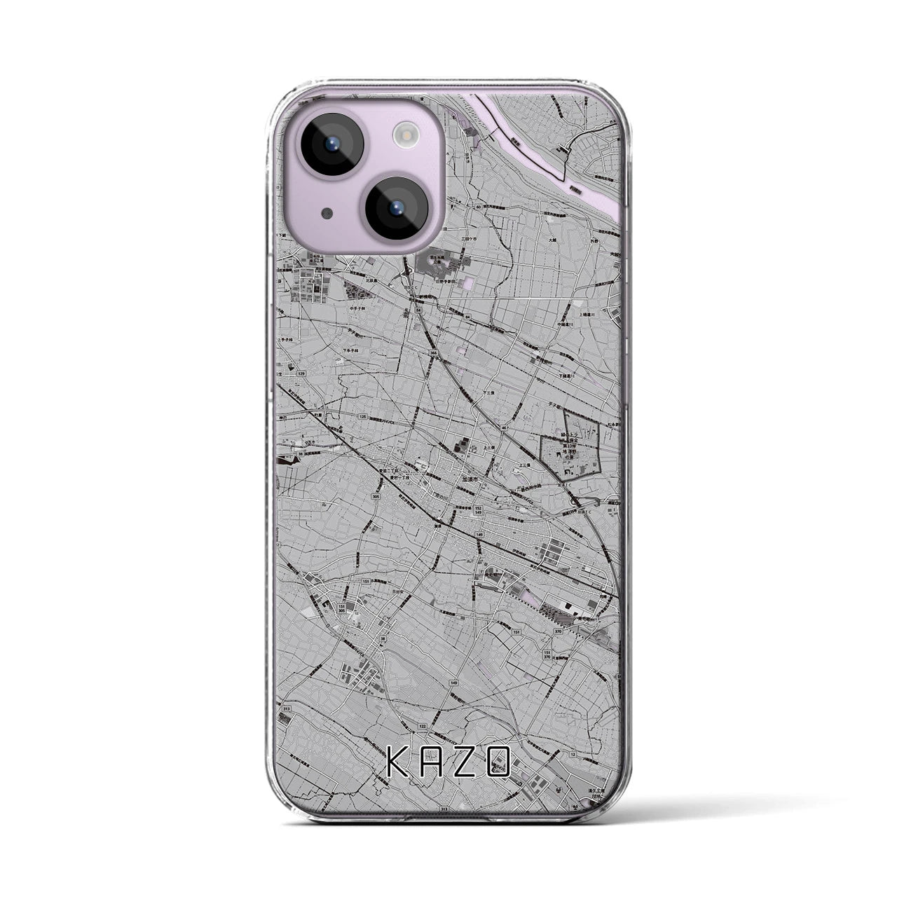 【加須(埼玉県)】地図柄iPhoneケース(クリアタイプ)