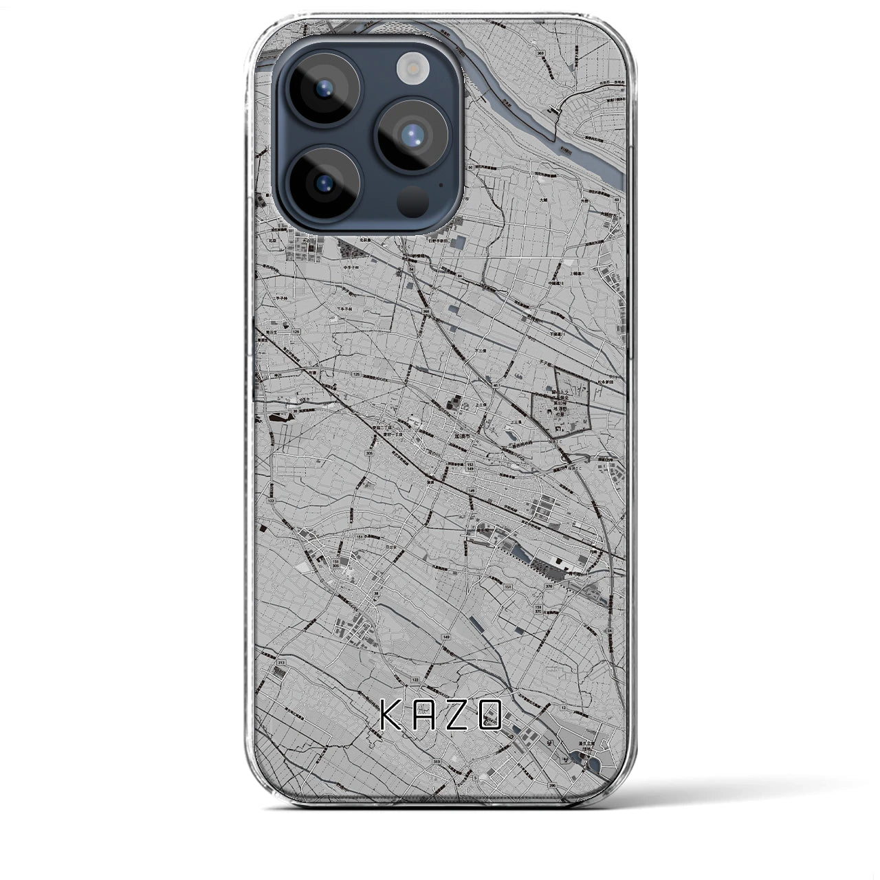 【加須(埼玉県)】地図柄iPhoneケース(クリアタイプ)