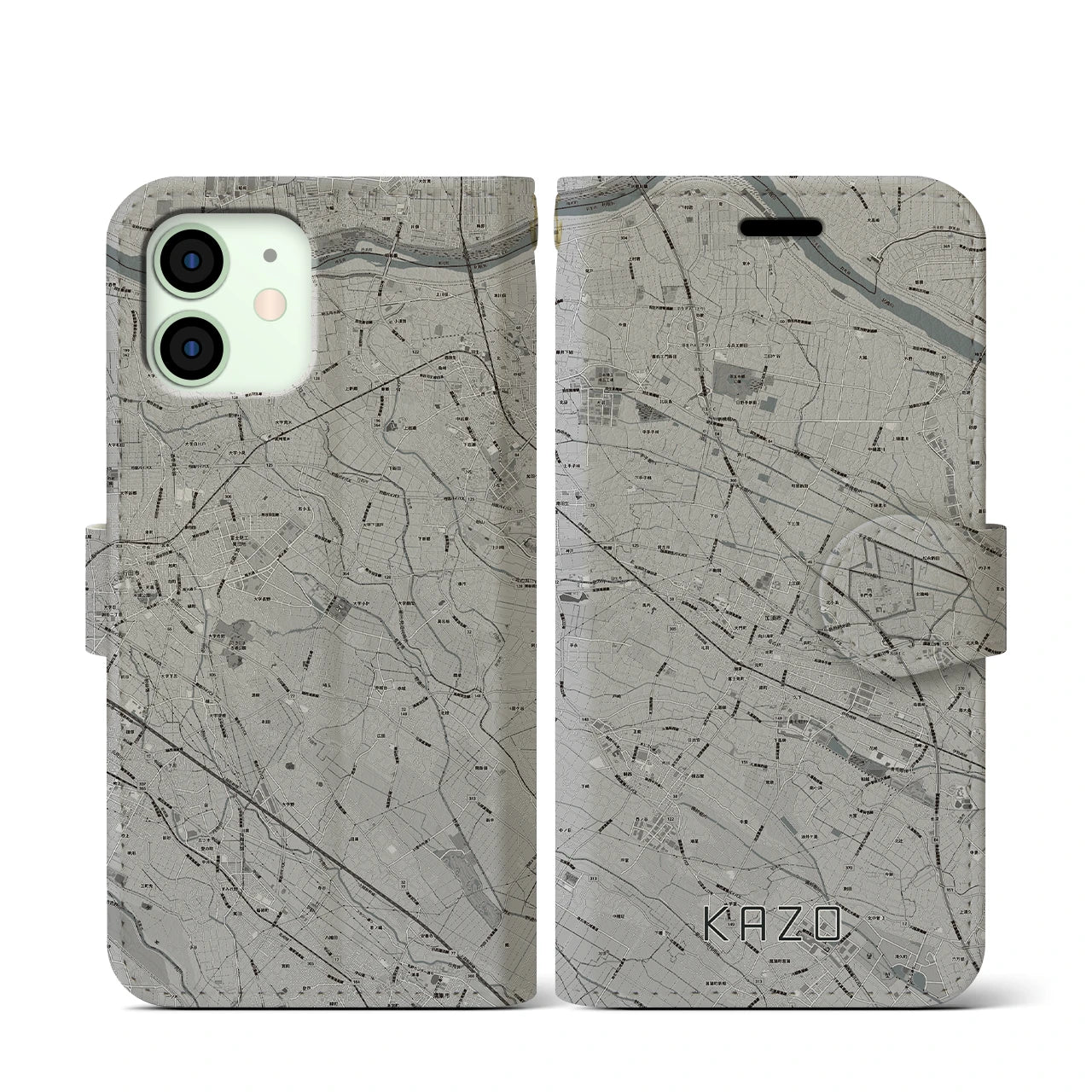 【加須(埼玉県)】地図柄iPhoneケース(手帳タイプ)