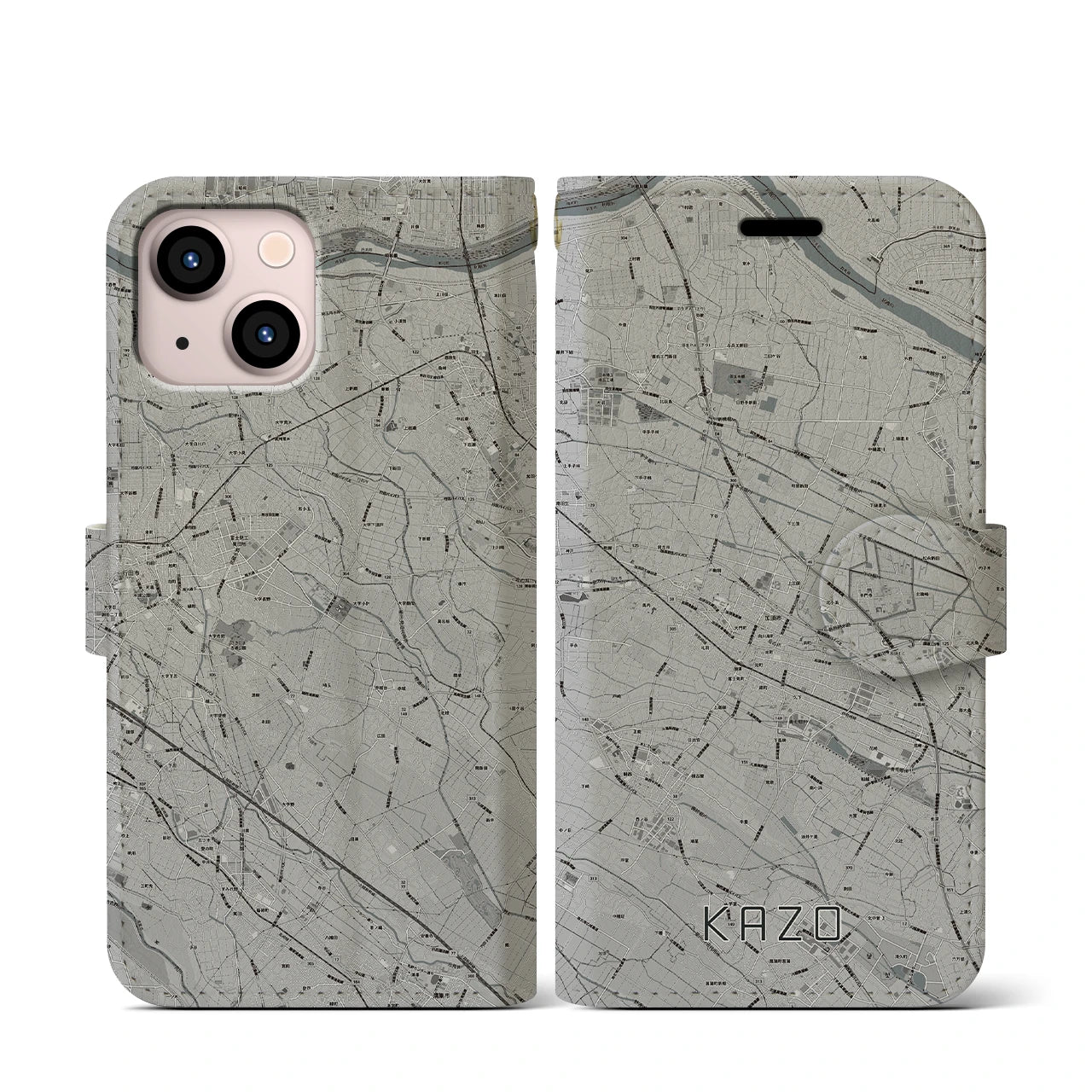 【加須(埼玉県)】地図柄iPhoneケース(手帳タイプ)