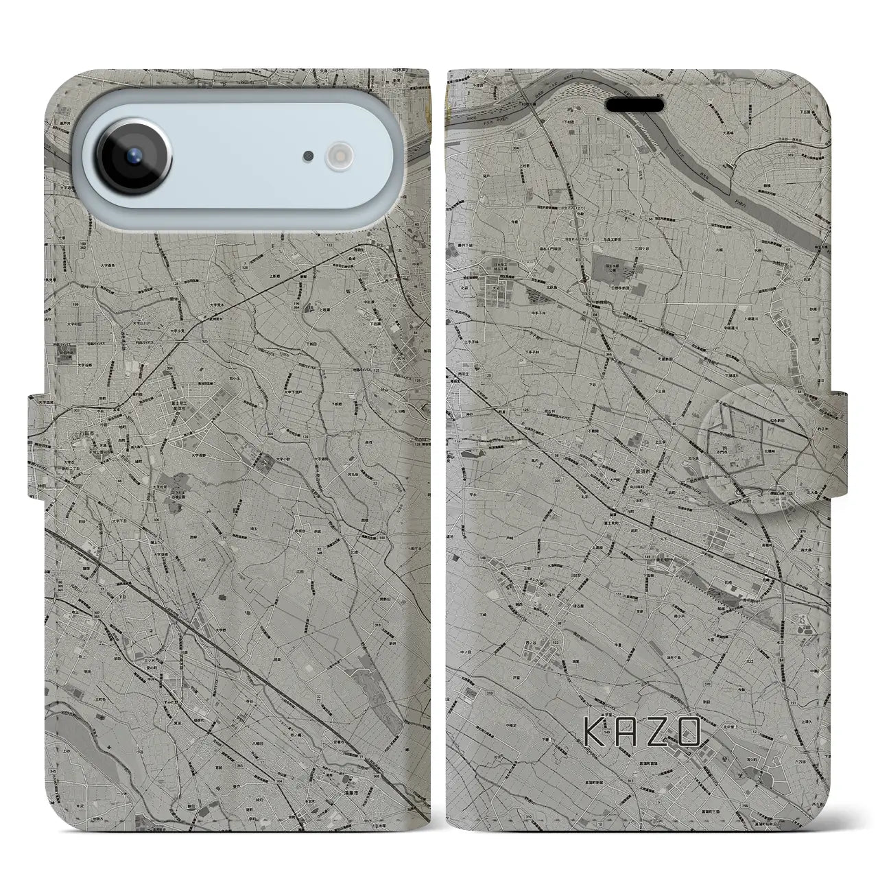 【加須(埼玉県)】地図柄iPhoneケース(手帳タイプ)