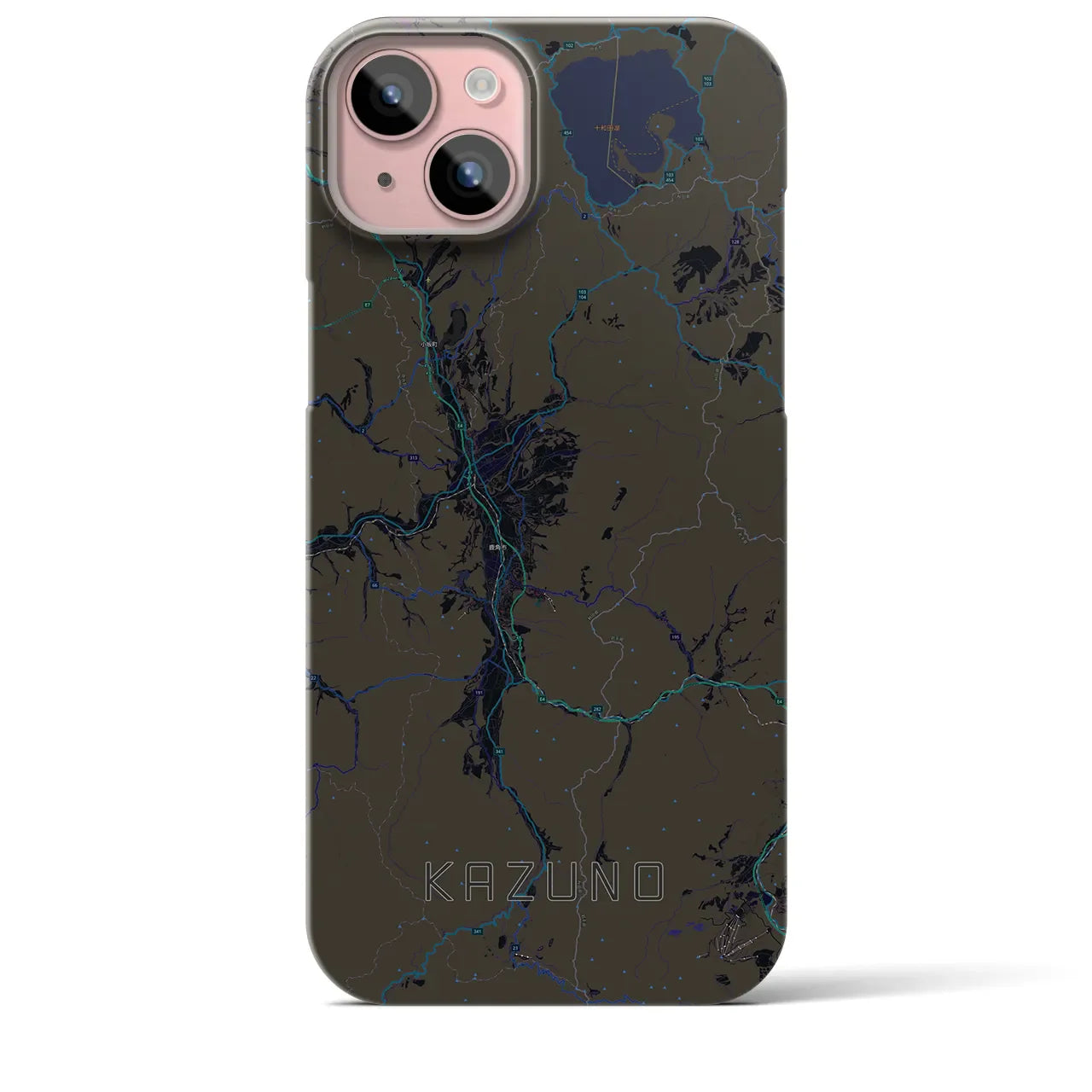 【鹿角(秋田県)】地図柄iPhoneケース(バックカバータイプ)
