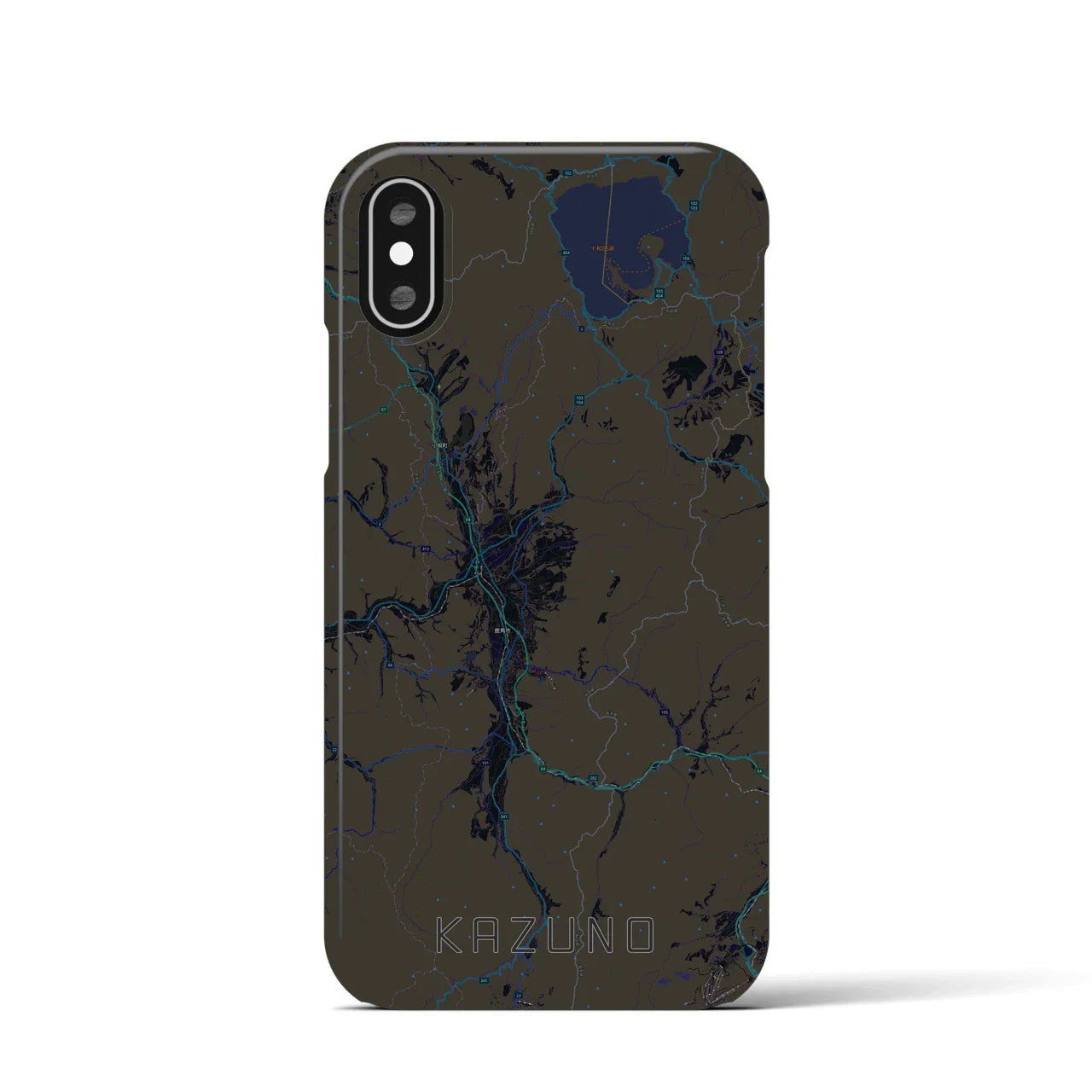 【鹿角(秋田県)】地図柄iPhoneケース(バックカバータイプ)