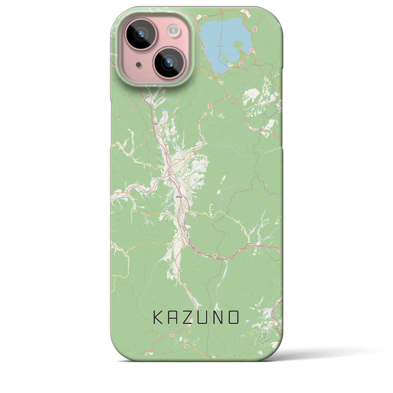 【鹿角(秋田県)】地図柄iPhoneケース(バックカバータイプ)