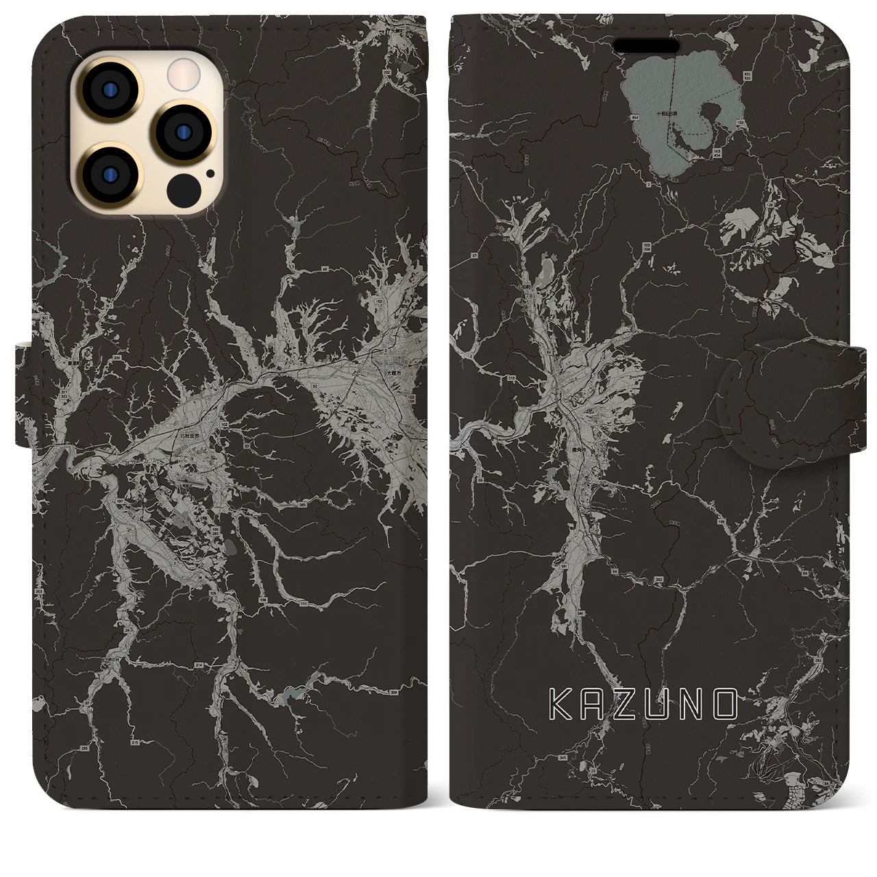 【鹿角(秋田県)】地図柄iPhoneケース(手帳タイプ)