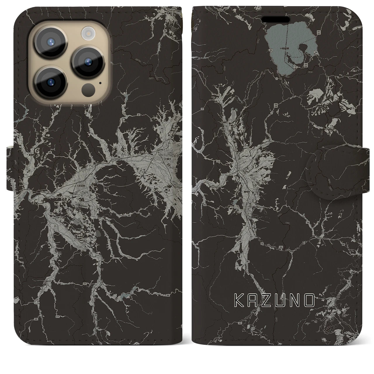 【鹿角(秋田県)】地図柄iPhoneケース(手帳タイプ)