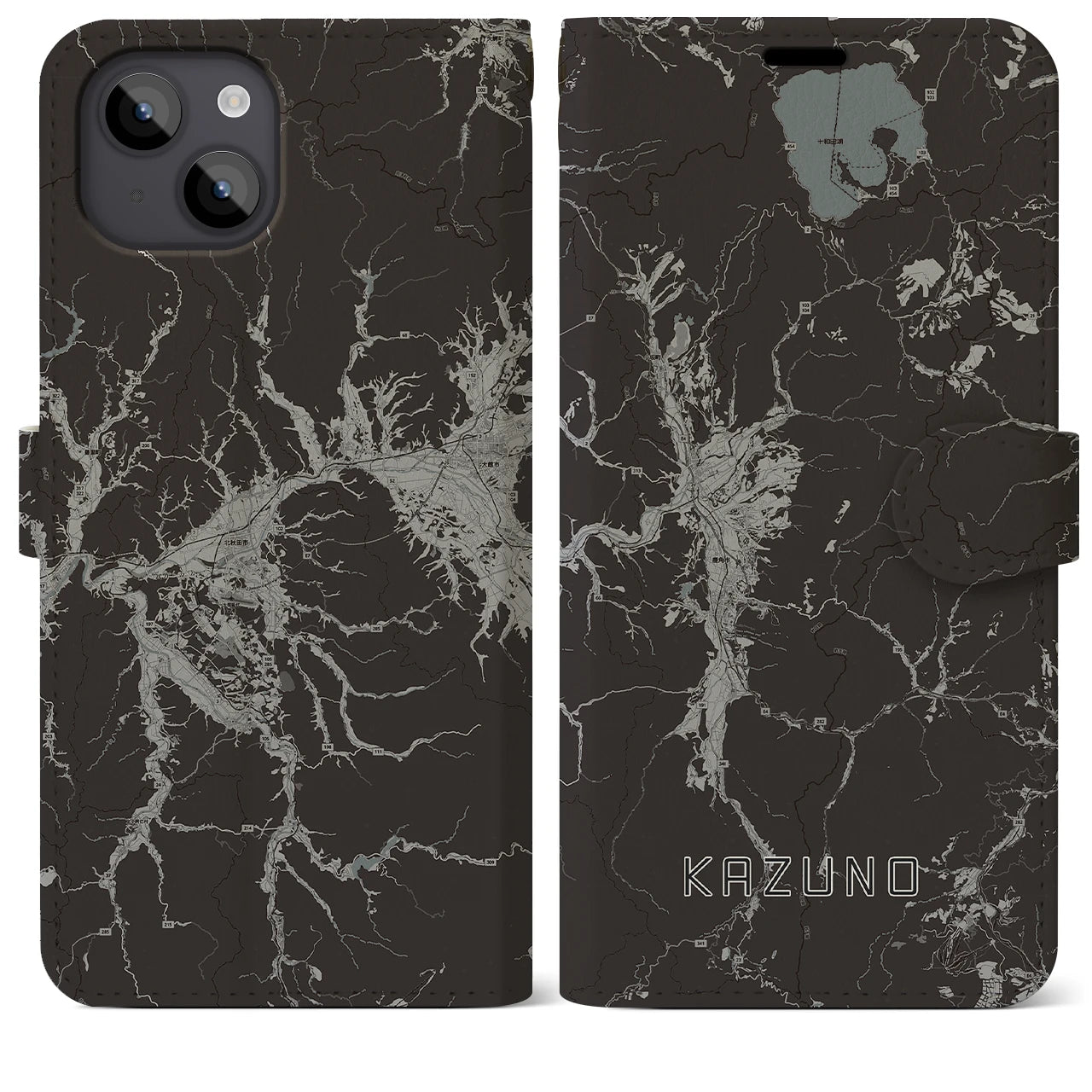 【鹿角(秋田県)】地図柄iPhoneケース(手帳タイプ)