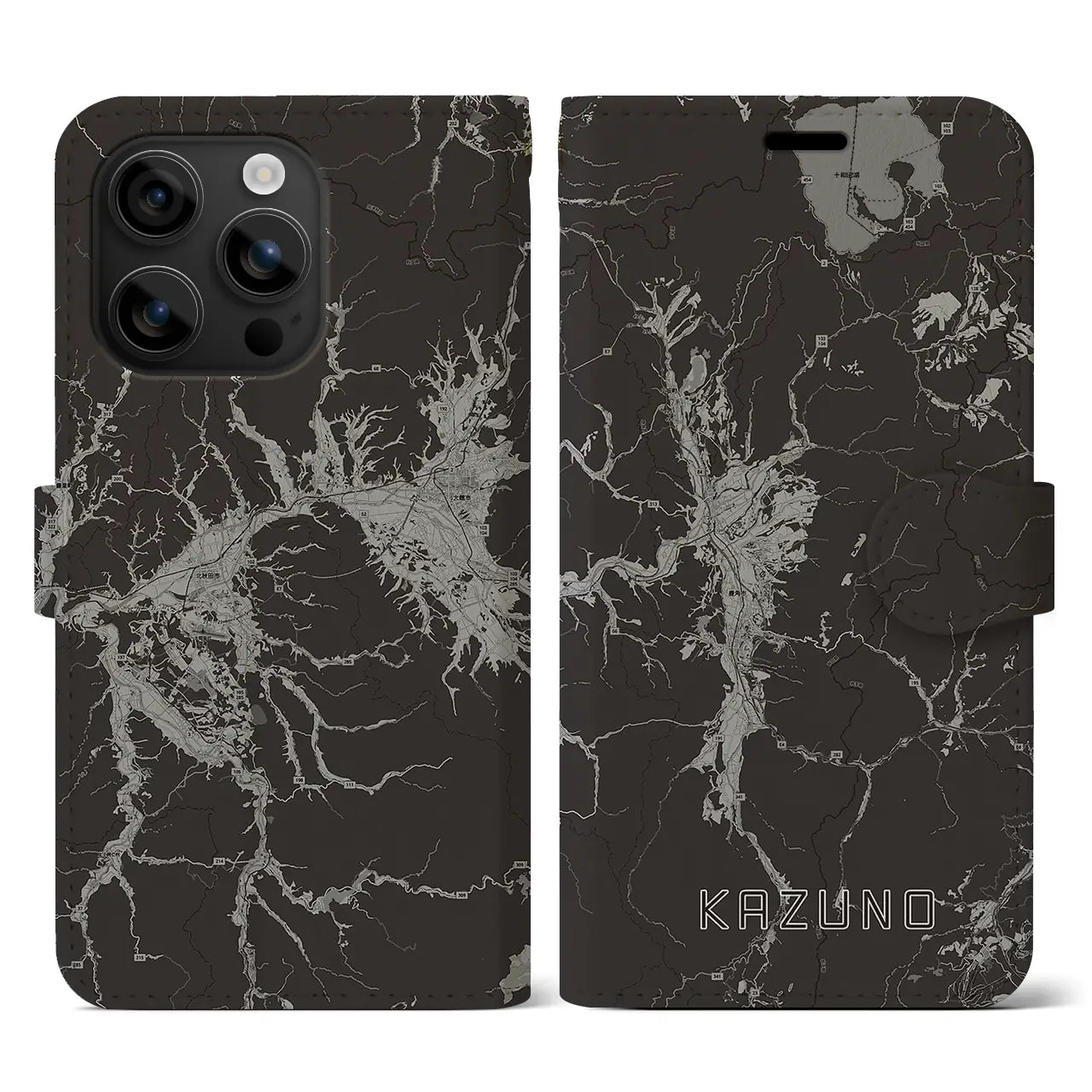 【鹿角(秋田県)】地図柄iPhoneケース(手帳タイプ)