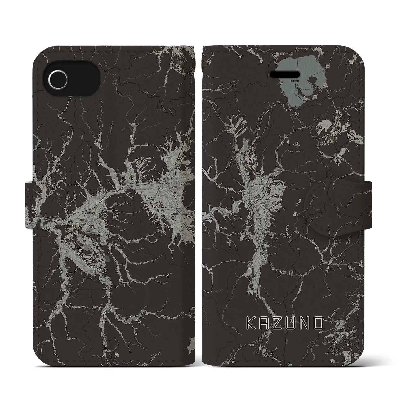 【鹿角(秋田県)】地図柄iPhoneケース(手帳タイプ)