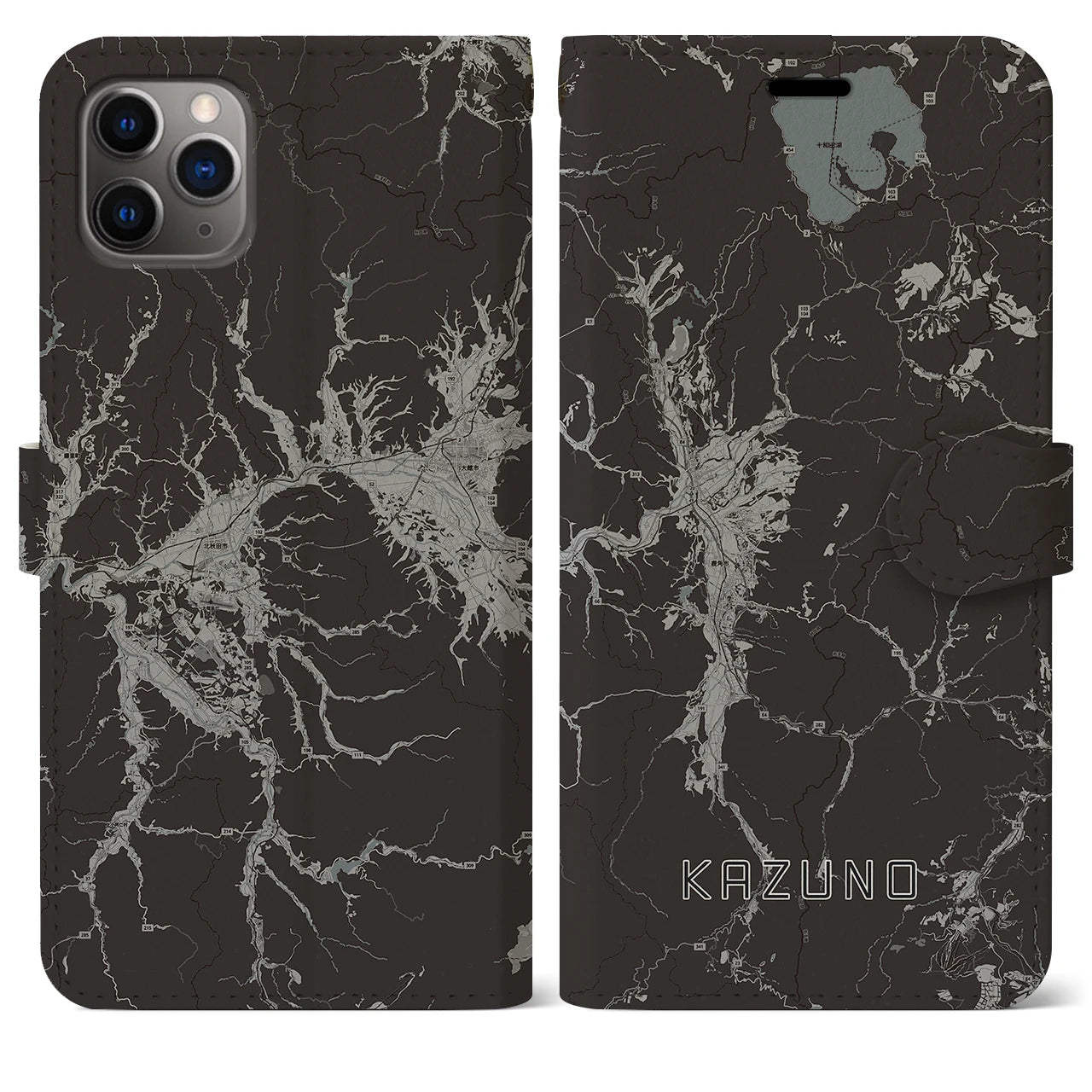 【鹿角(秋田県)】地図柄iPhoneケース(手帳タイプ)