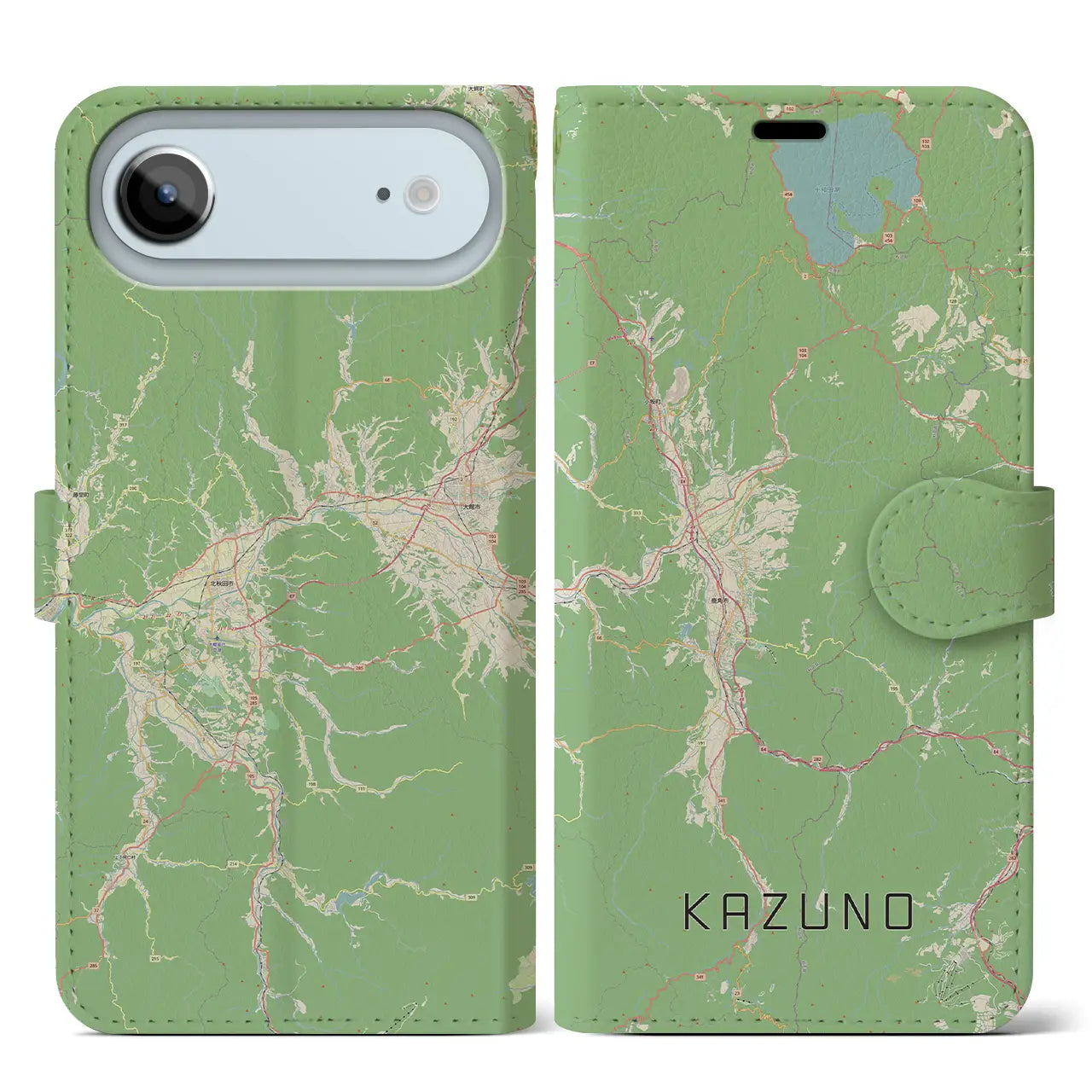 【鹿角(秋田県)】地図柄iPhoneケース(手帳タイプ)