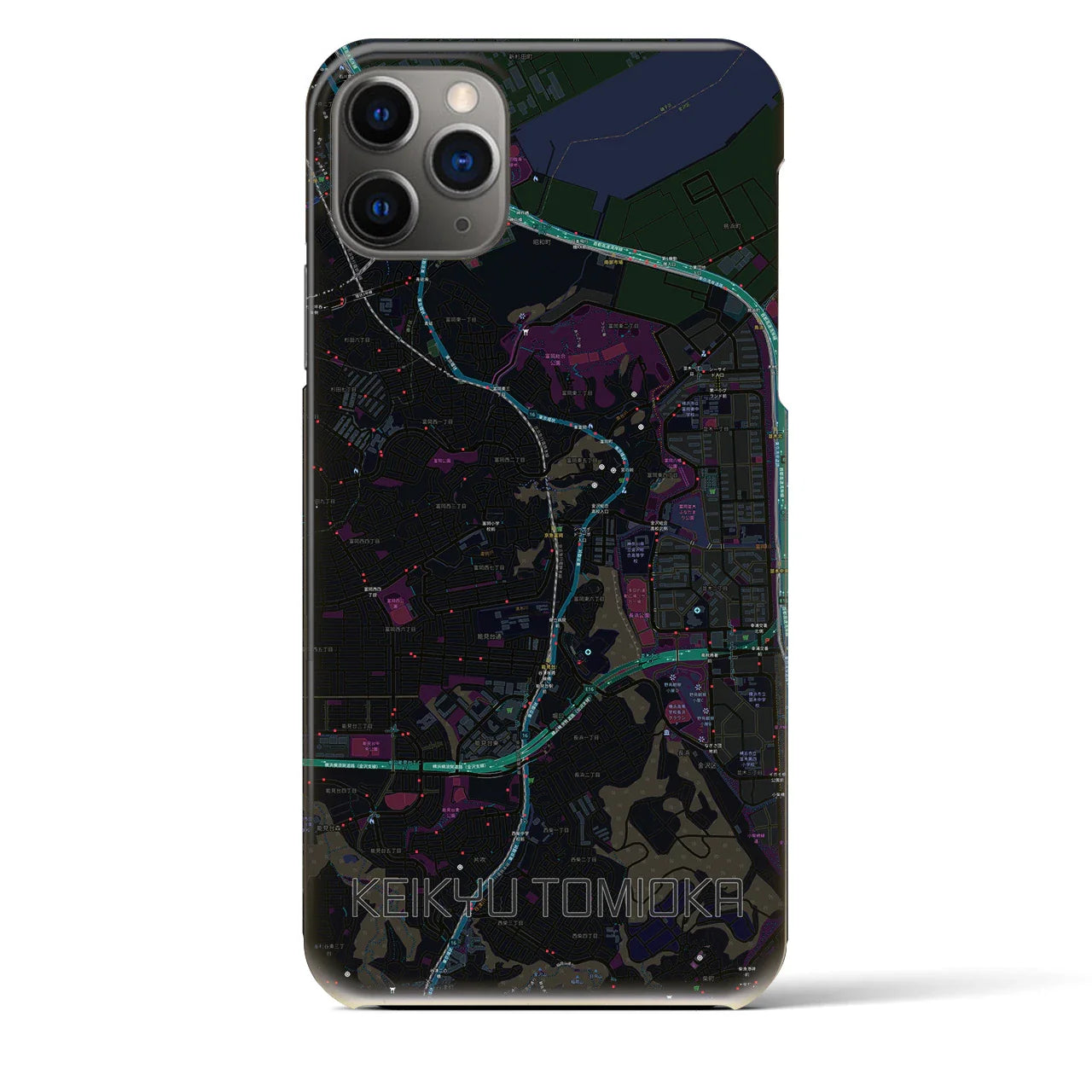 【京急富岡(神奈川県)】地図柄iPhoneケース(バックカバータイプ)