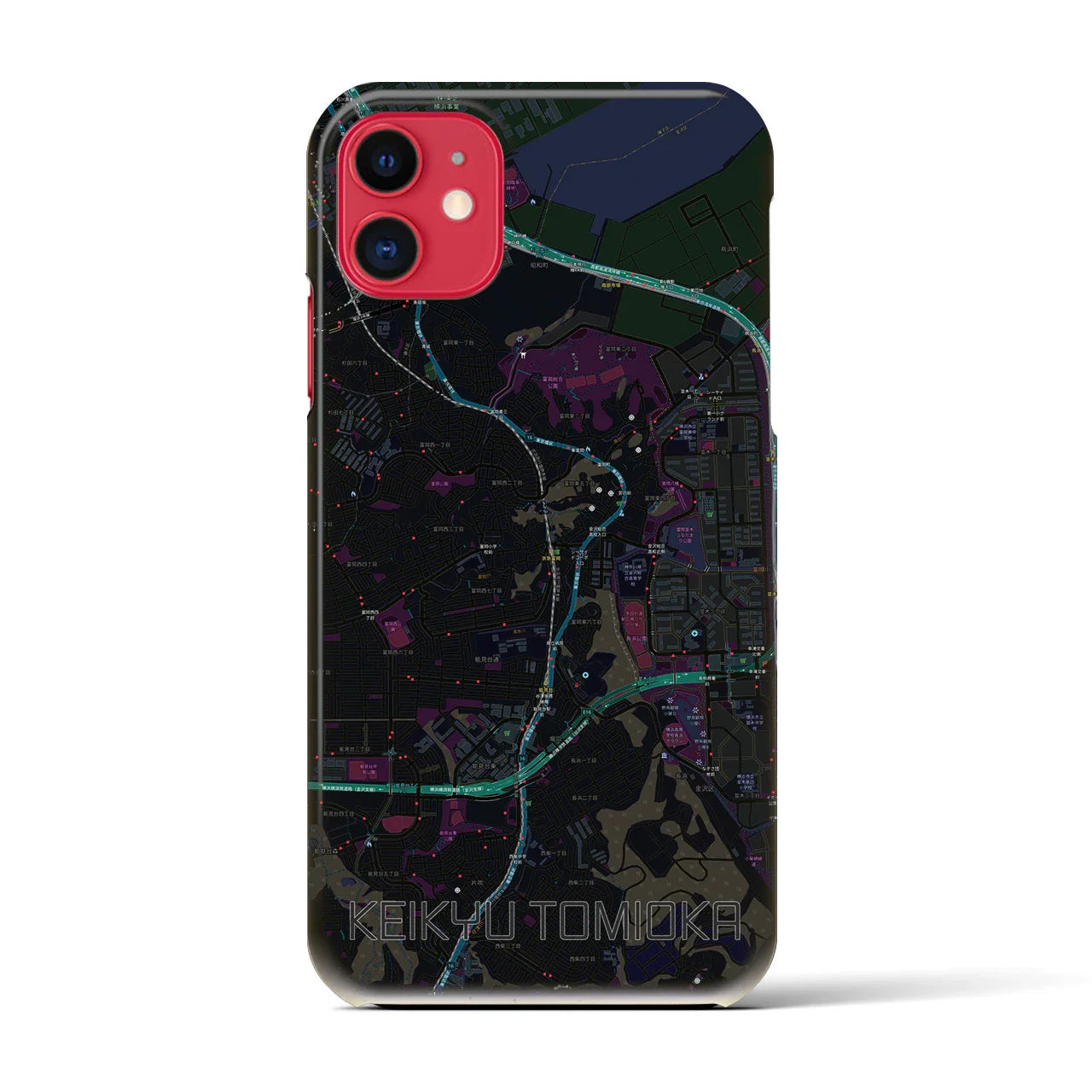 【京急富岡(神奈川県)】地図柄iPhoneケース(バックカバータイプ)
