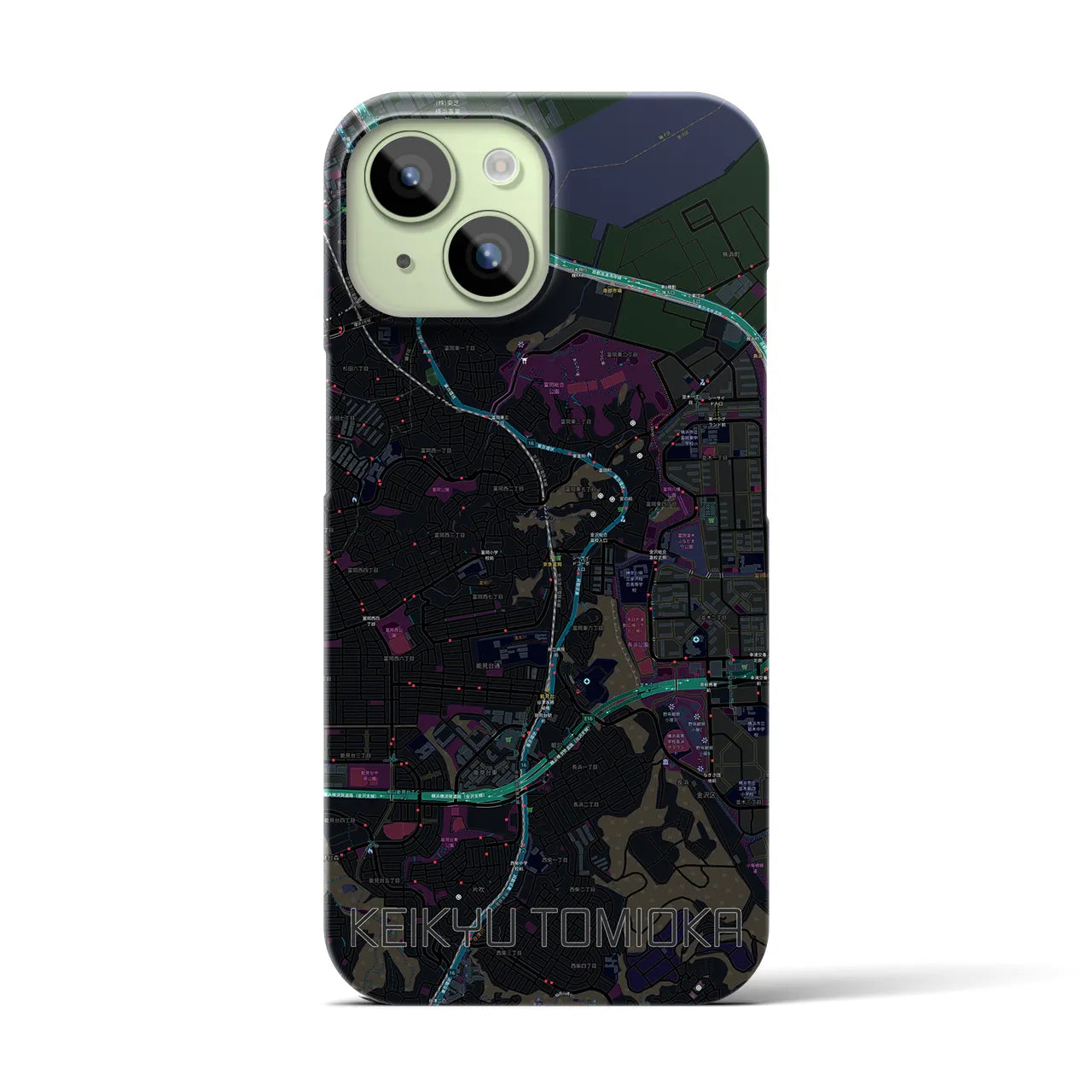 【京急富岡(神奈川県)】地図柄iPhoneケース(バックカバータイプ)