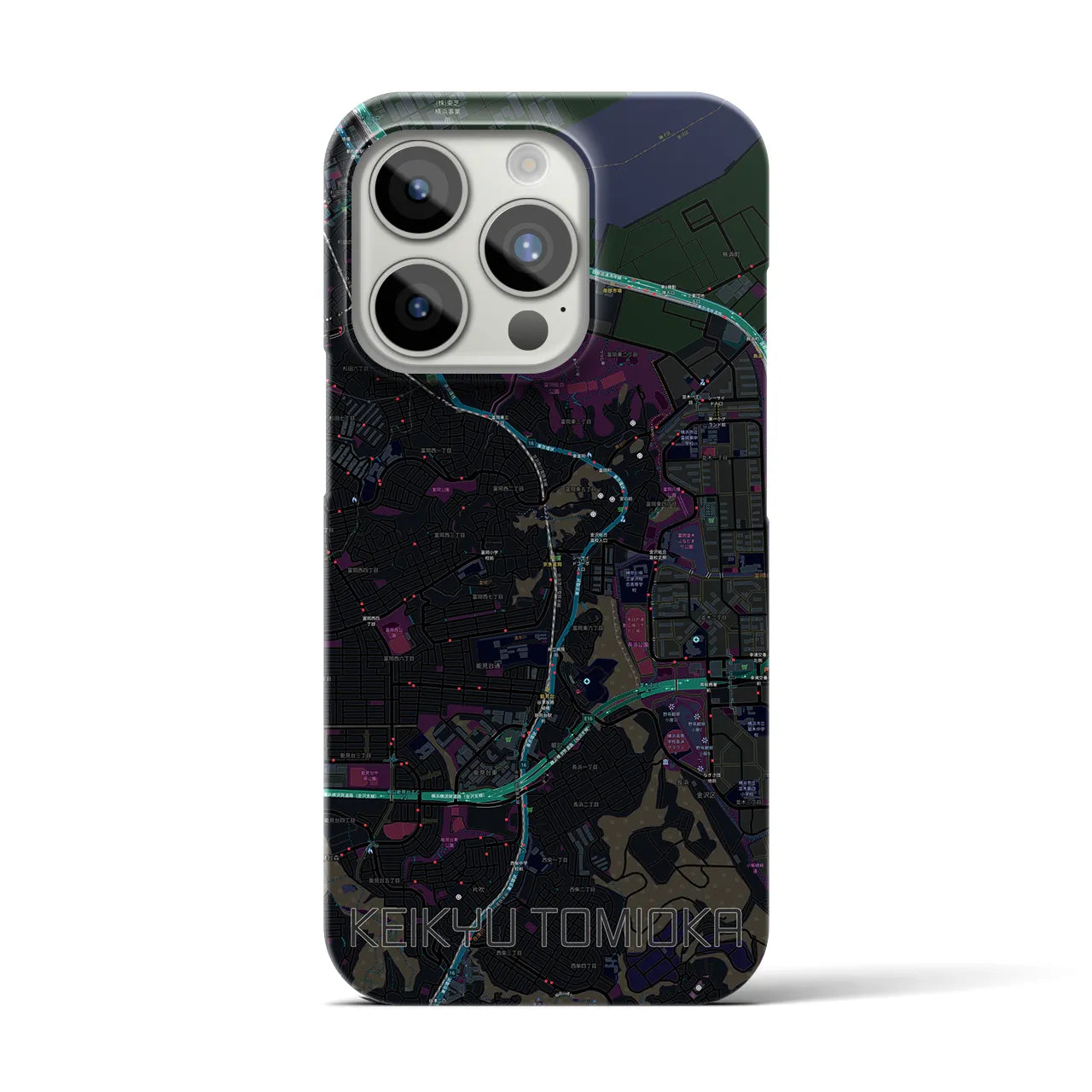 【京急富岡(神奈川県)】地図柄iPhoneケース(バックカバータイプ)