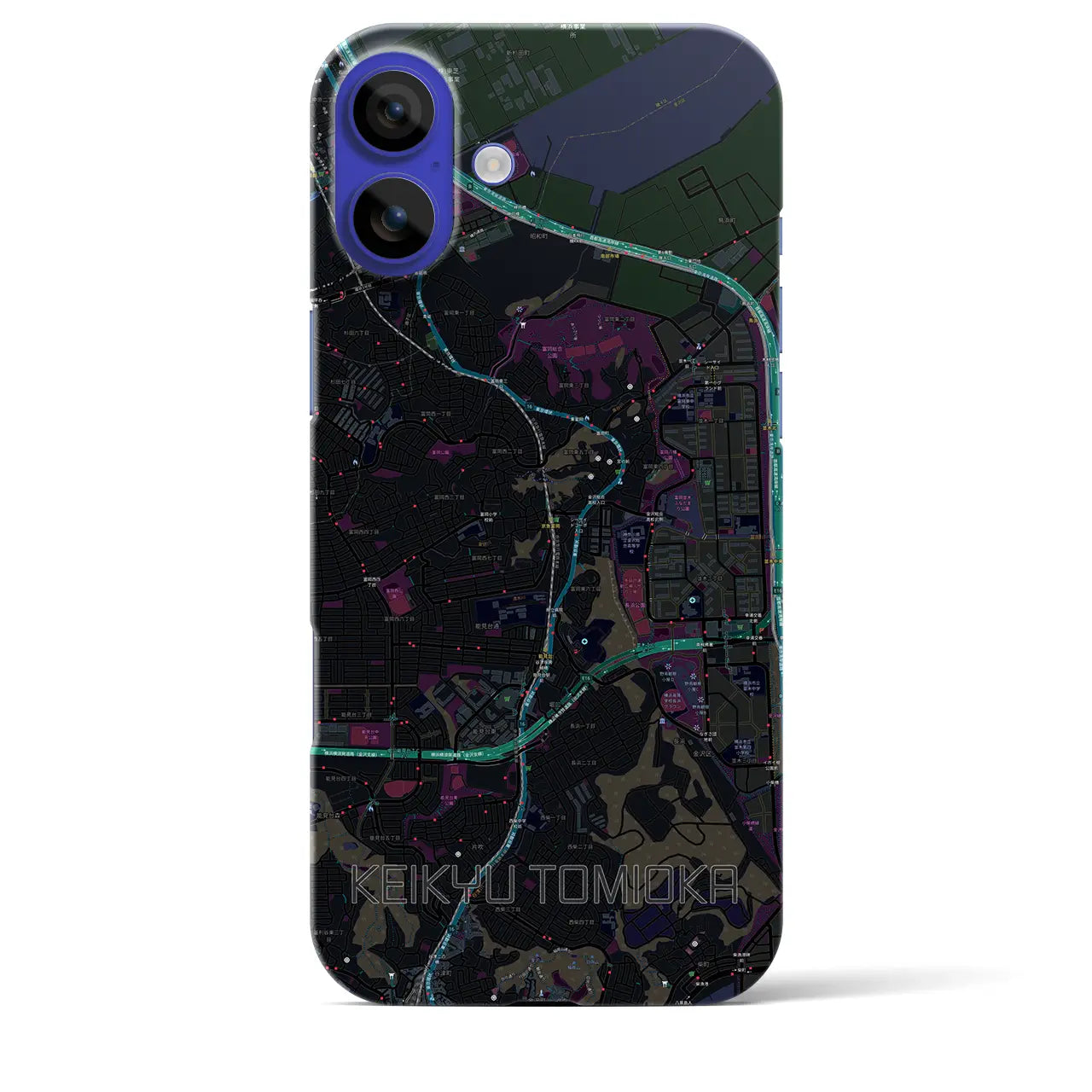 【京急富岡(神奈川県)】地図柄iPhoneケース(バックカバータイプ)