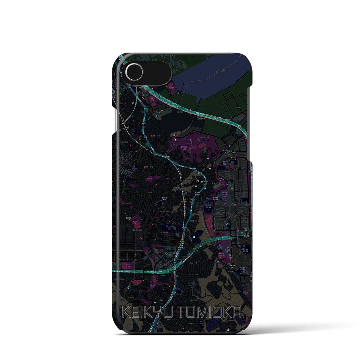 【京急富岡(神奈川県)】地図柄iPhoneケース(バックカバータイプ)