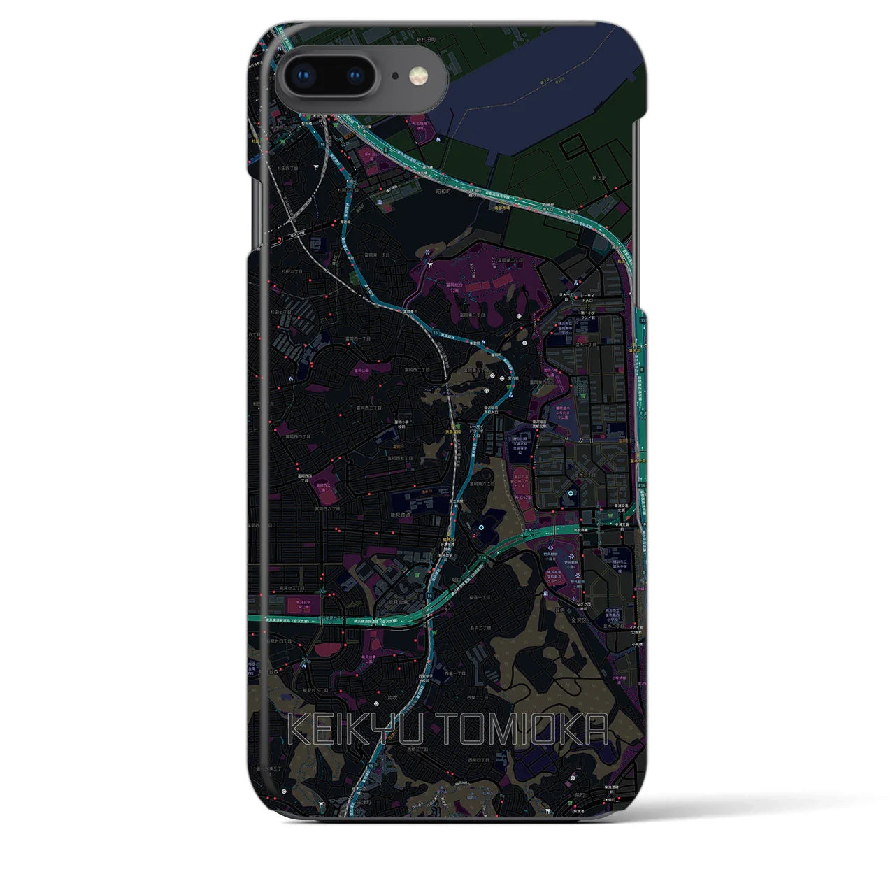 【京急富岡(神奈川県)】地図柄iPhoneケース(バックカバータイプ)