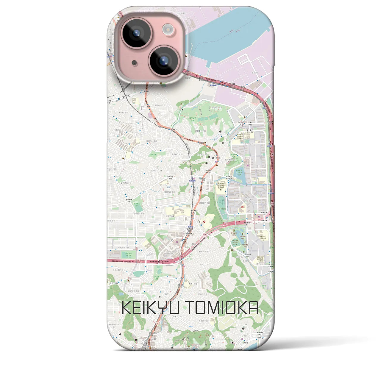 【京急富岡(神奈川県)】地図柄iPhoneケース(バックカバータイプ)