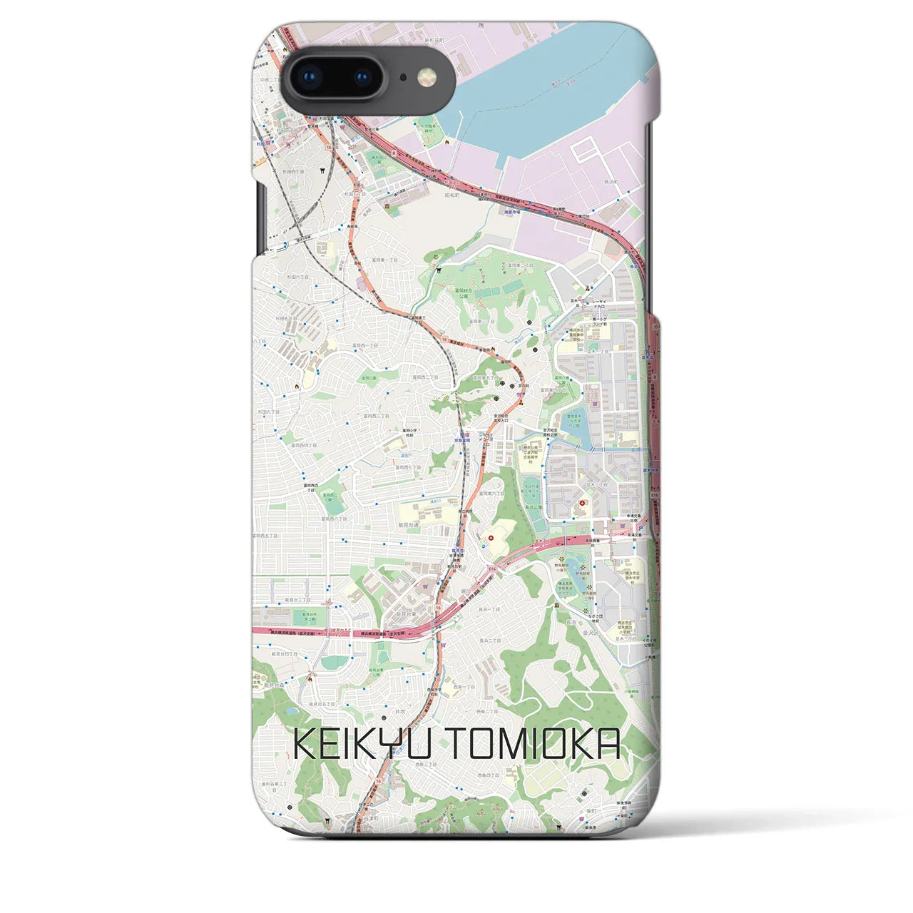 【京急富岡(神奈川県)】地図柄iPhoneケース(バックカバータイプ)