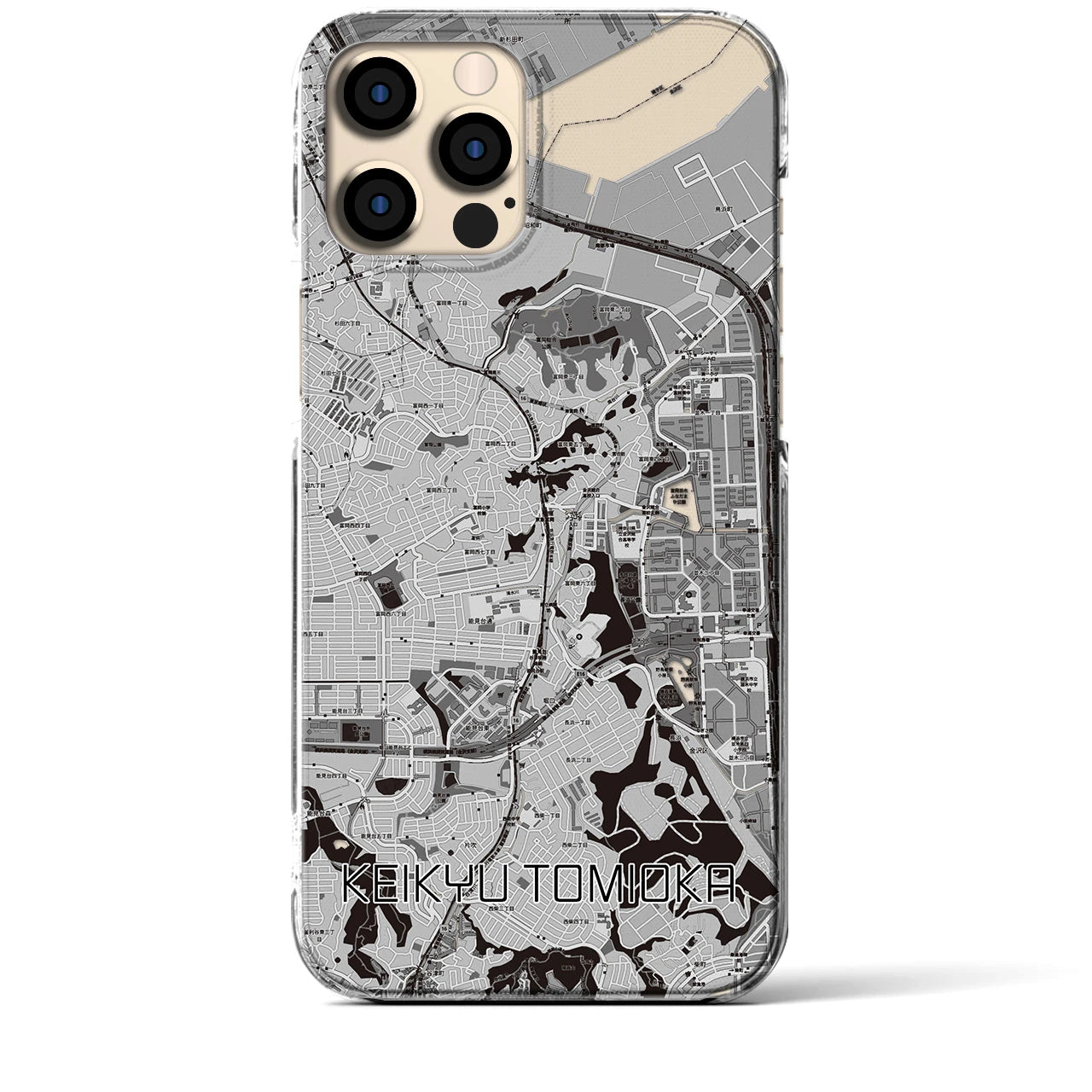 【京急富岡(神奈川県)】地図柄iPhoneケース(クリアタイプ)