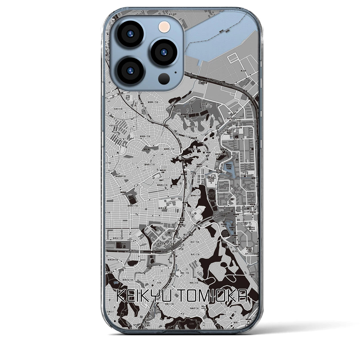 【京急富岡(神奈川県)】地図柄iPhoneケース(クリアタイプ)