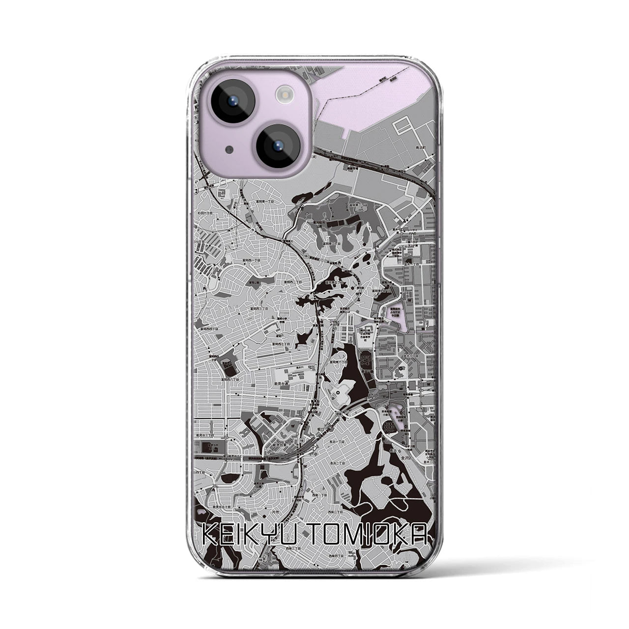 【京急富岡(神奈川県)】地図柄iPhoneケース(クリアタイプ)