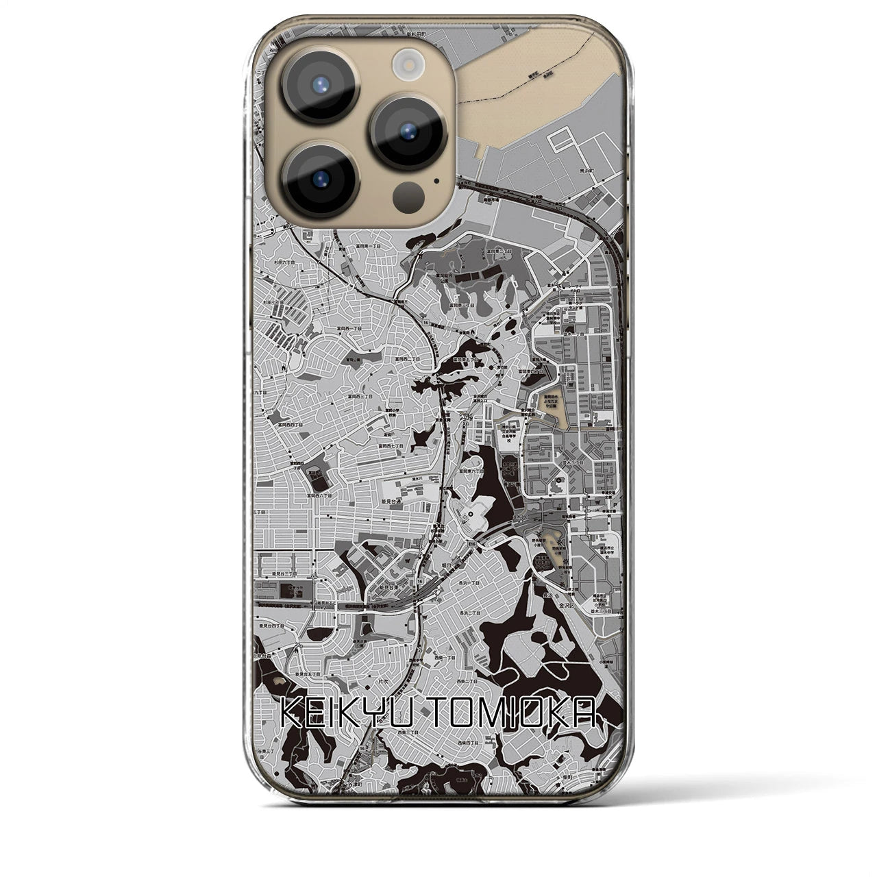 【京急富岡(神奈川県)】地図柄iPhoneケース(クリアタイプ)