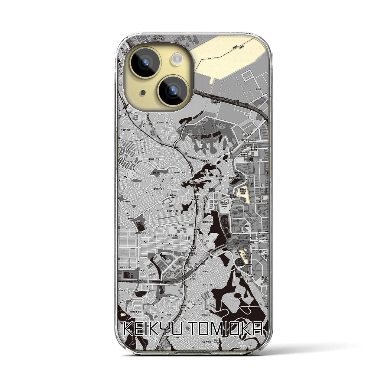 【京急富岡(神奈川県)】地図柄iPhoneケース(クリアタイプ)