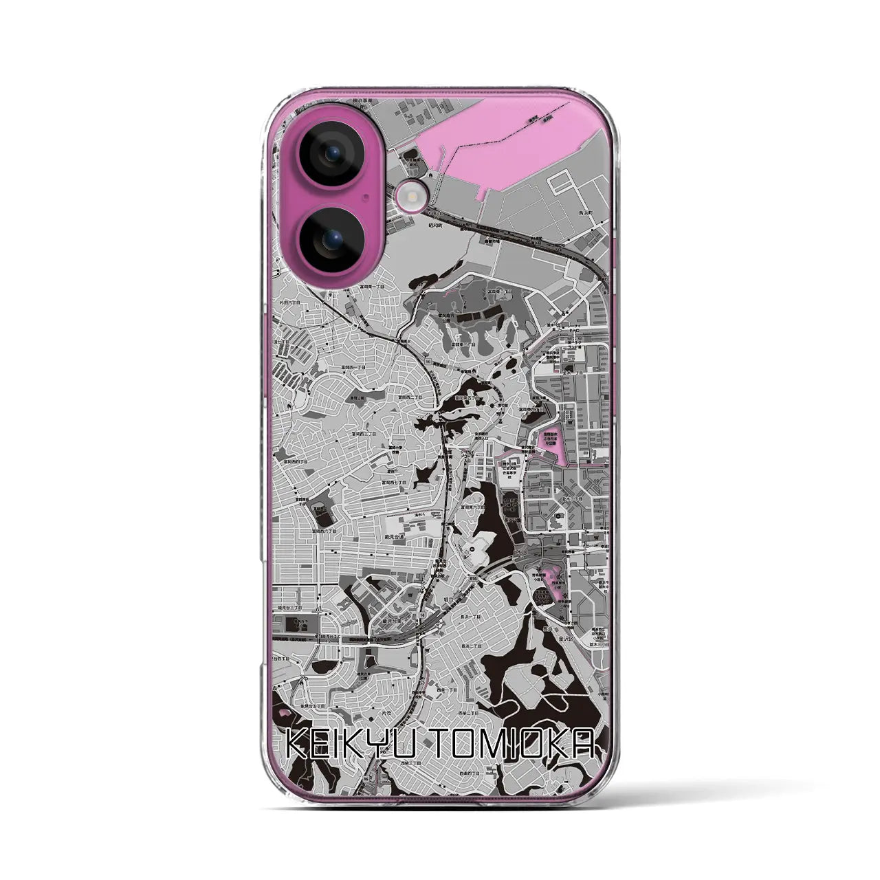 【京急富岡(神奈川県)】地図柄iPhoneケース(クリアタイプ)