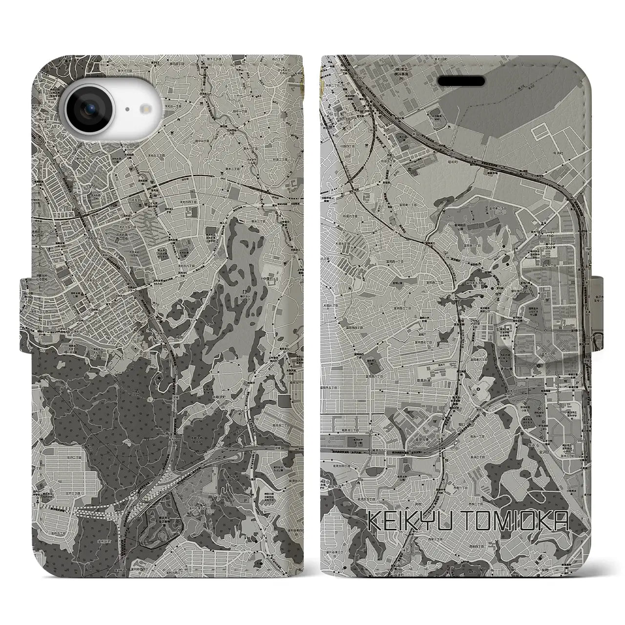 【京急富岡(神奈川県)】地図柄iPhoneケース(手帳タイプ)