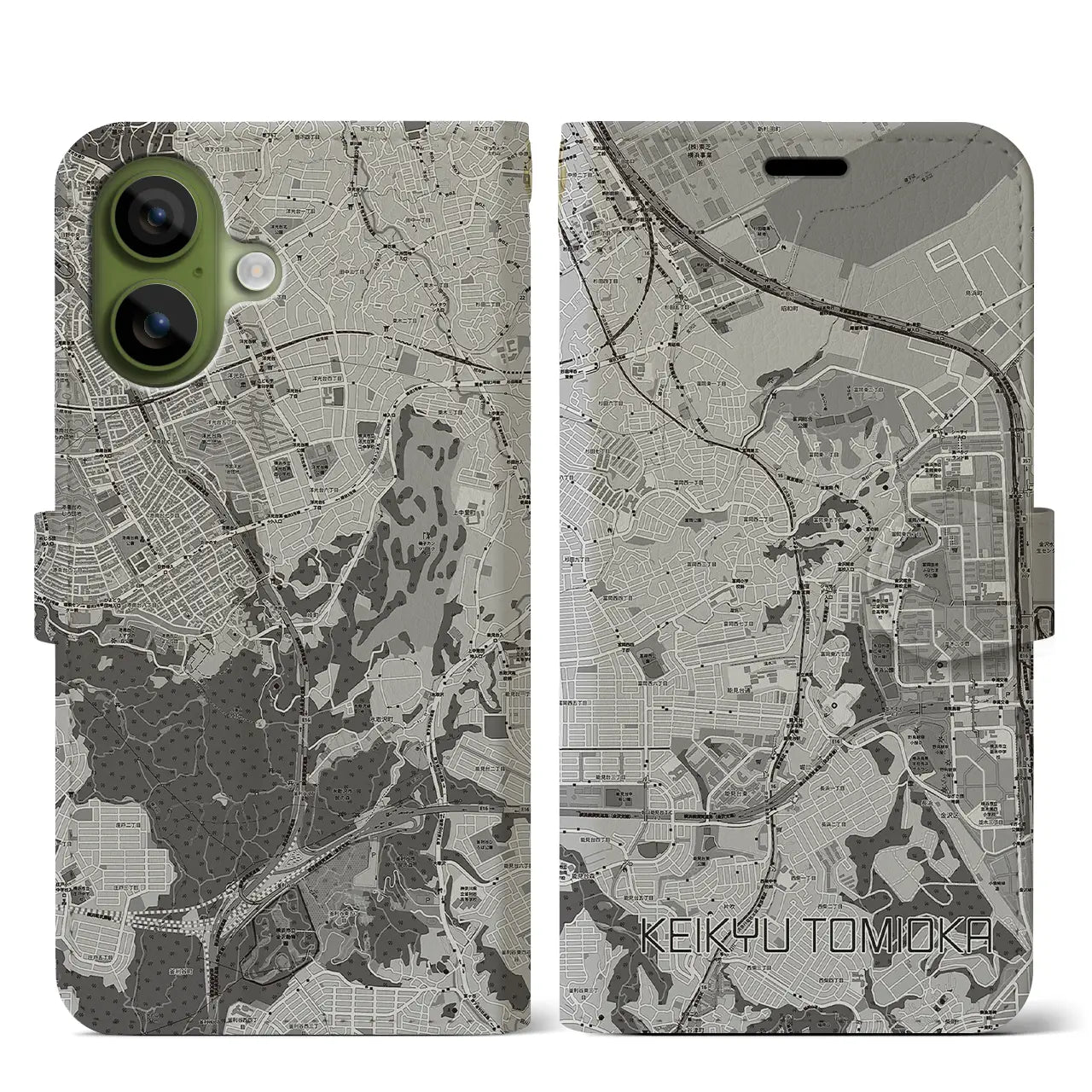 【京急富岡(神奈川県)】地図柄iPhoneケース(手帳タイプ)