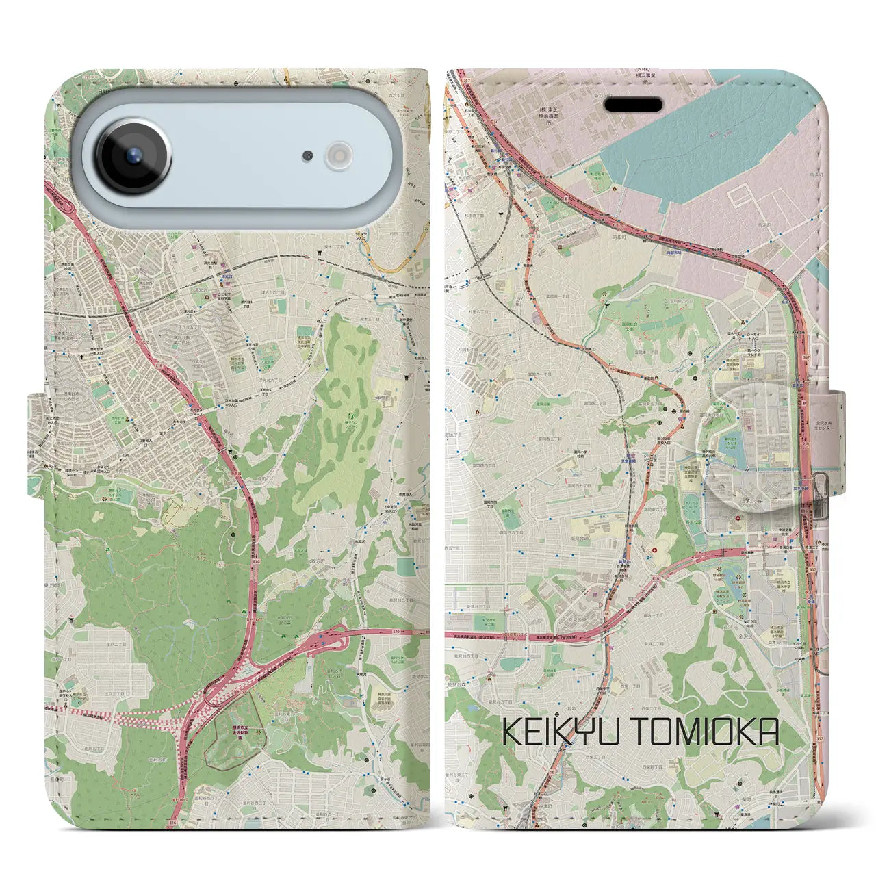 【京急富岡(神奈川県)】地図柄iPhoneケース(手帳タイプ)