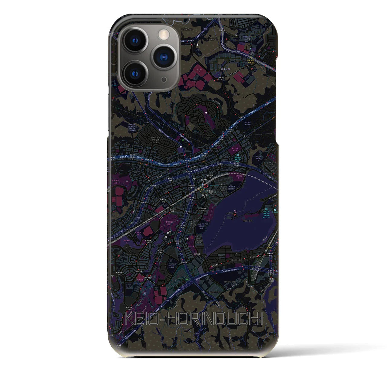 【京王堀之内(東京都)】地図柄iPhoneケース(バックカバータイプ)
