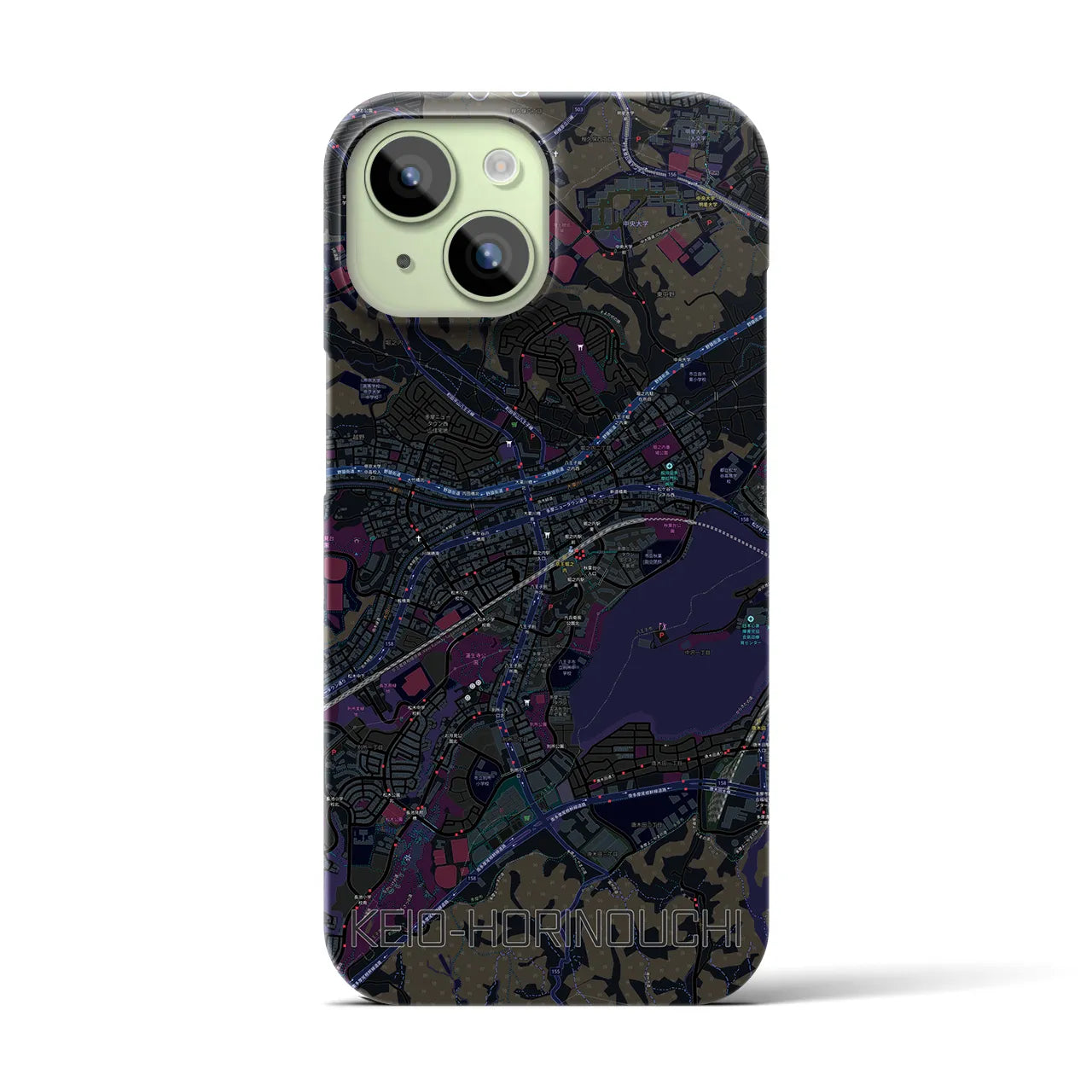 【京王堀之内(東京都)】地図柄iPhoneケース(バックカバータイプ)