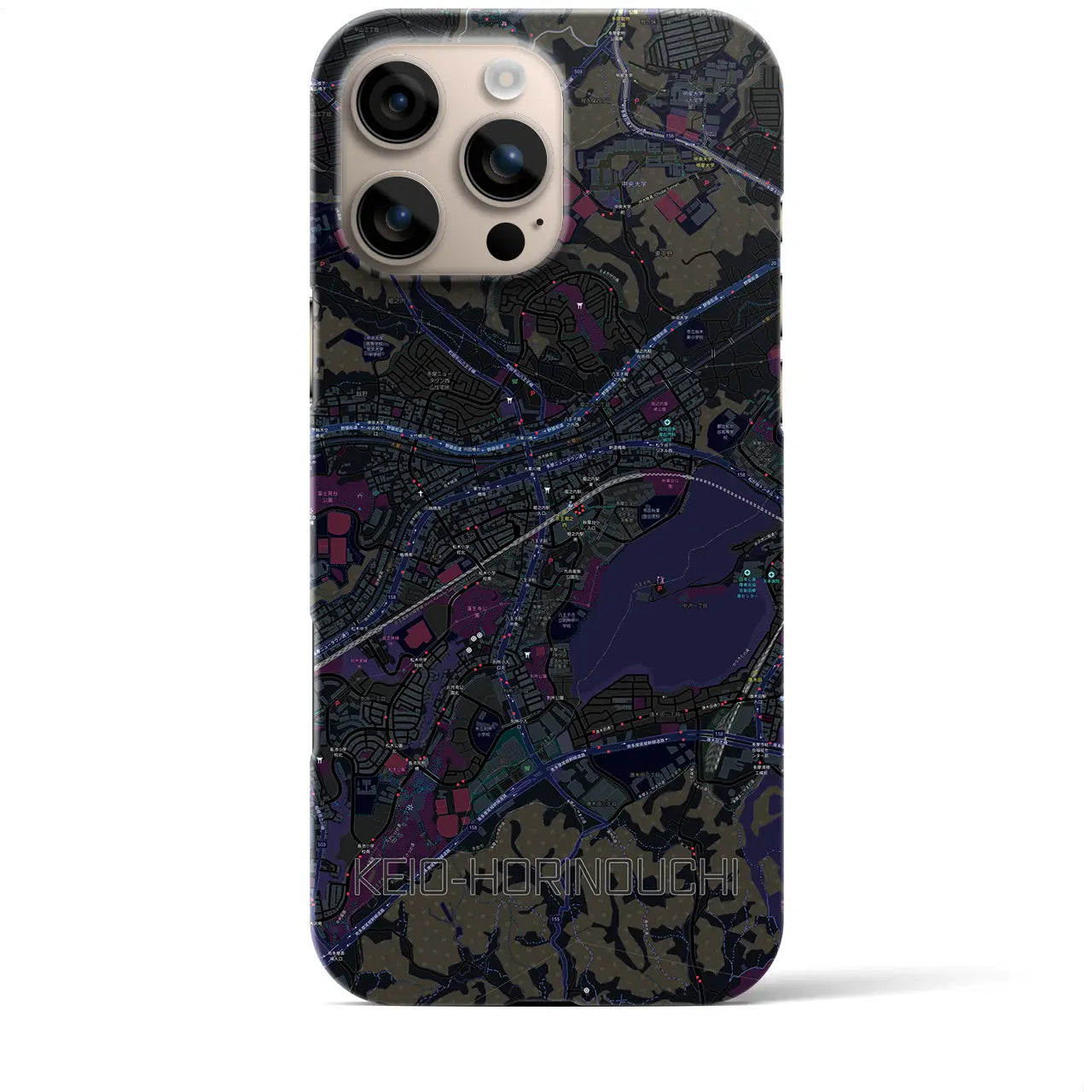 【京王堀之内(東京都)】地図柄iPhoneケース(バックカバータイプ)
