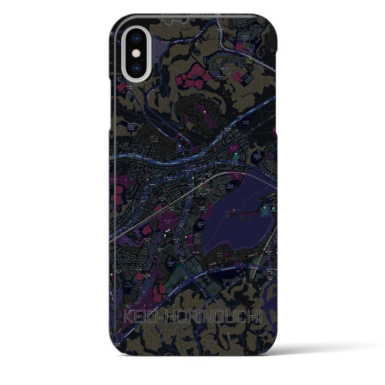 【京王堀之内(東京都)】地図柄iPhoneケース(バックカバータイプ)