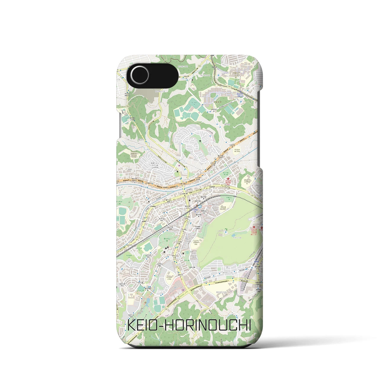 【京王堀之内(東京都)】地図柄iPhoneケース(バックカバータイプ)