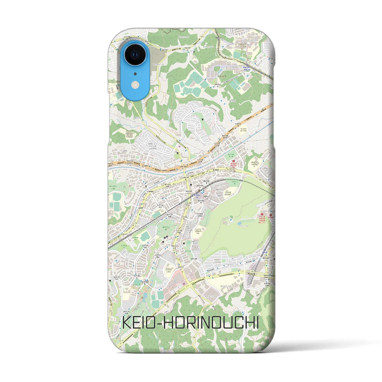 【京王堀之内(東京都)】地図柄iPhoneケース(バックカバータイプ)