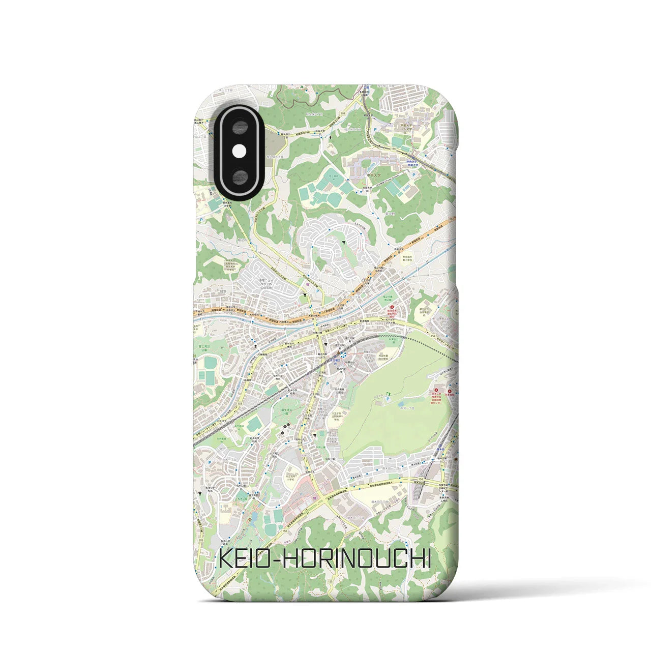 【京王堀之内(東京都)】地図柄iPhoneケース(バックカバータイプ)