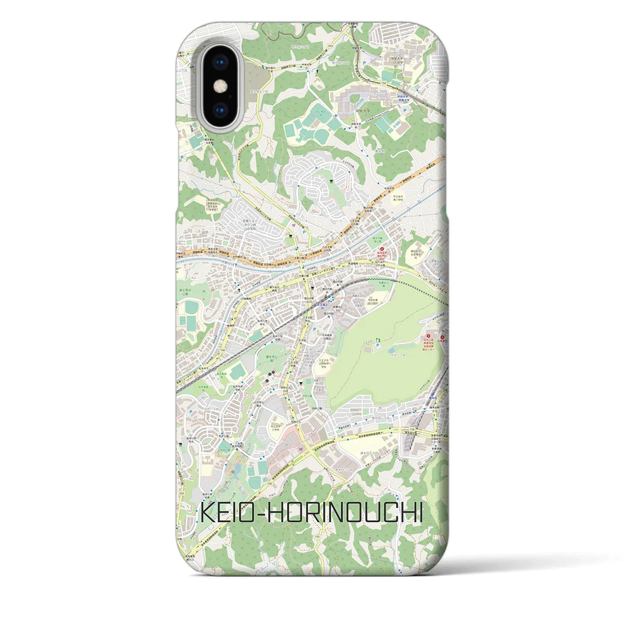 【京王堀之内(東京都)】地図柄iPhoneケース(バックカバータイプ)