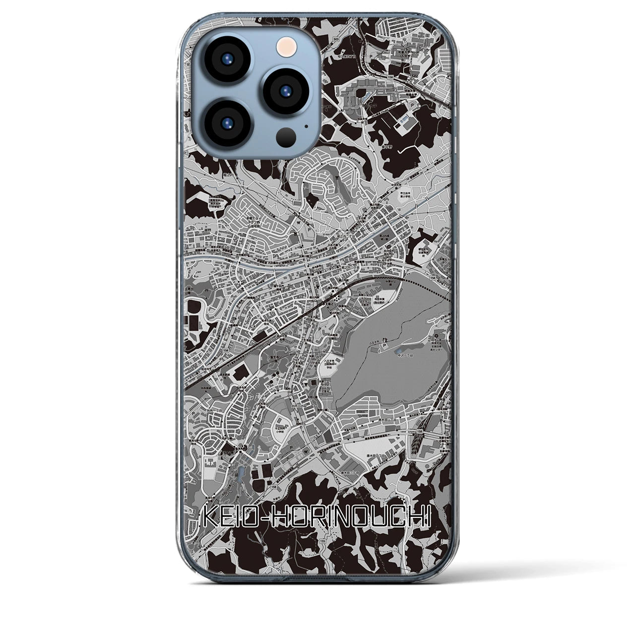 【京王堀之内(東京都)】地図柄iPhoneケース(クリアタイプ)