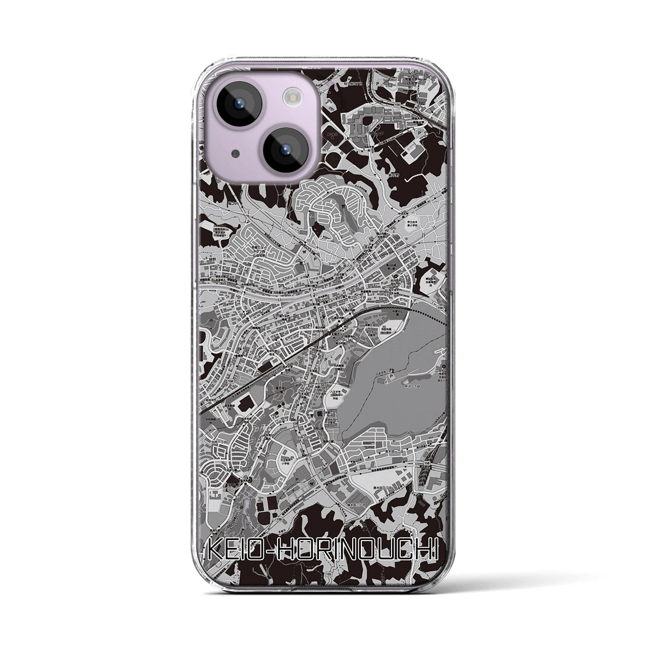 【京王堀之内(東京都)】地図柄iPhoneケース(クリアタイプ)
