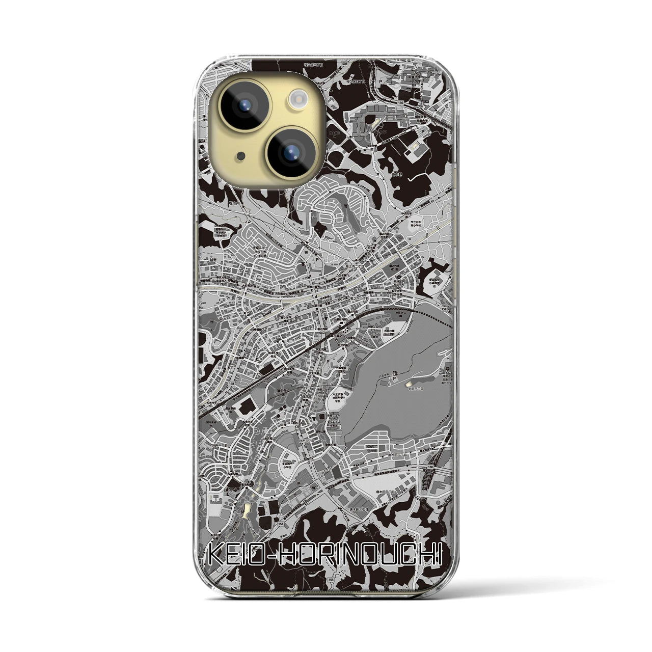 【京王堀之内(東京都)】地図柄iPhoneケース(クリアタイプ)