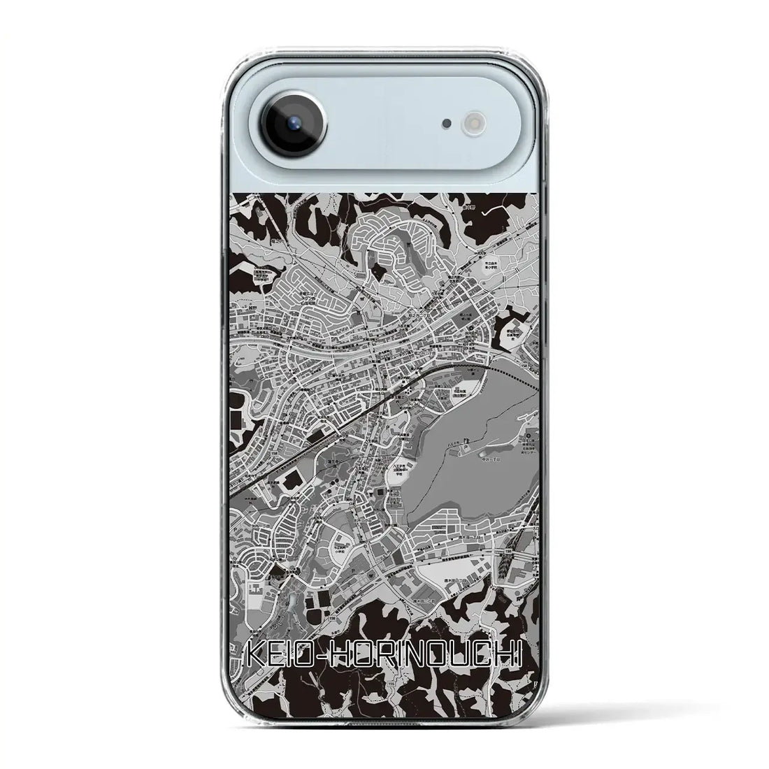 【京王堀之内(東京都)】地図柄iPhoneケース(クリアタイプ)モノトーン・iPhone 17 Pro Max 用
