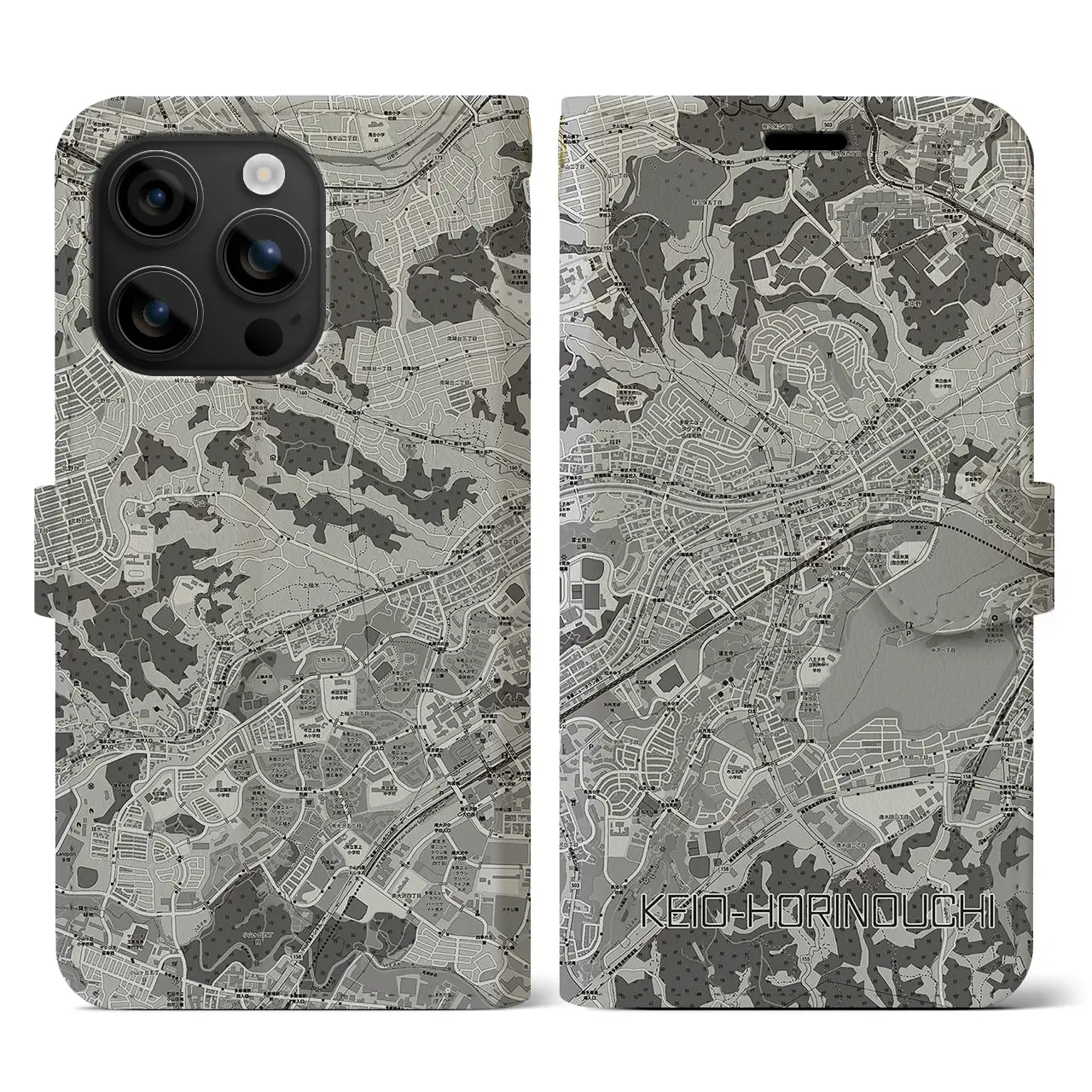 【京王堀之内(東京都)】地図柄iPhoneケース(手帳タイプ)