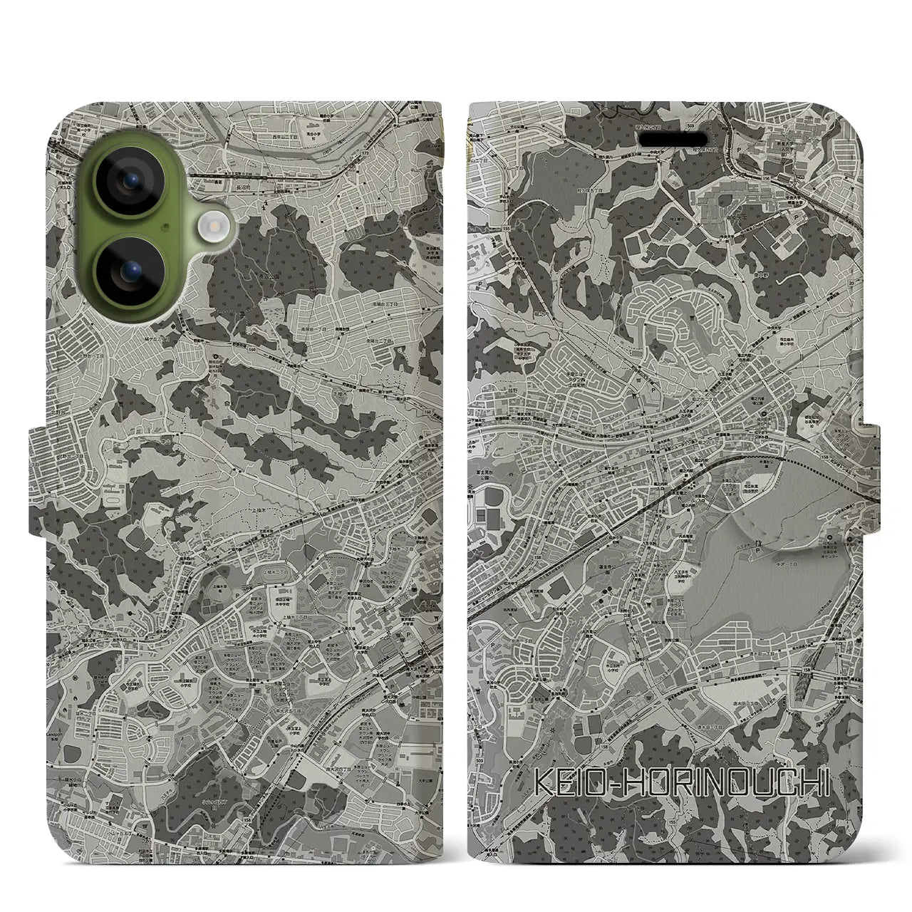 【京王堀之内(東京都)】地図柄iPhoneケース(手帳タイプ)